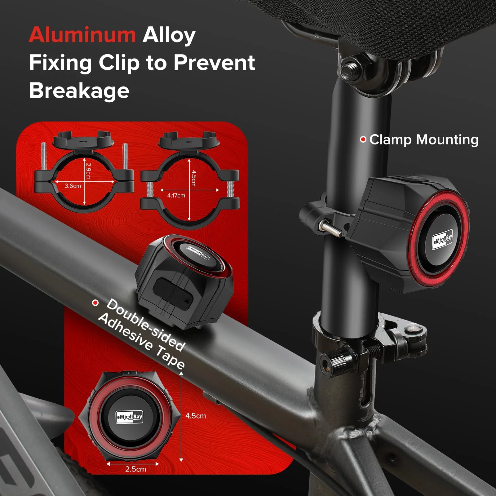 Bike Alarm,110dB Loud Waterproof Wireless E-Bike Alarm with Remote,Anti Theft Alarm Adjustable Volume Motorcycle Alarm Wireless Motion Sensor Alarm for Bicycle, Ebike,Ebike Accessories - Image 4