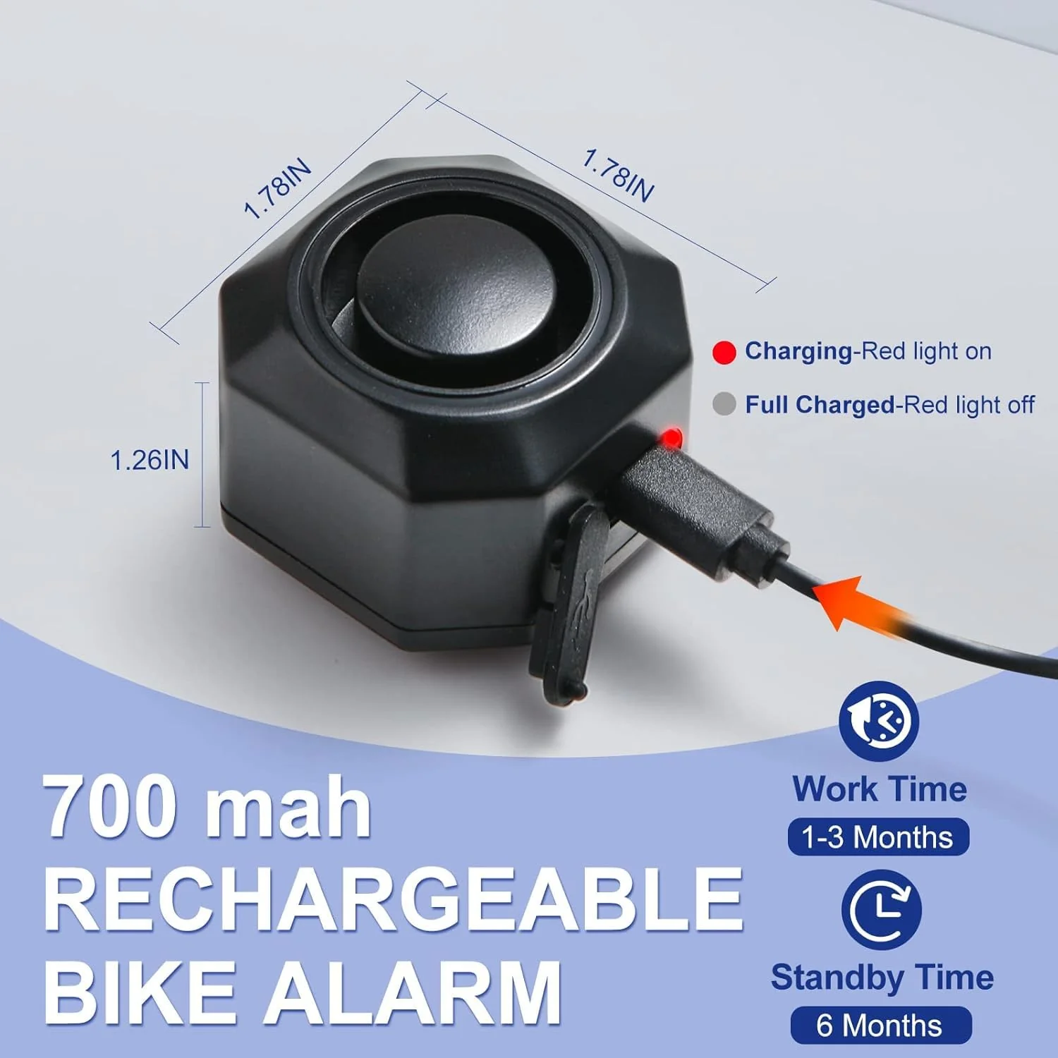 Bike Horn Electric Vehicle Alarm Wireless Vibration Alarm System with Motion Sensor Waterproof Rechargeable Antitheft Alarm for Ebikes Bike Scooter Car (SF32 Alarm one Pack) SF32 Alarm one pack - Image 2