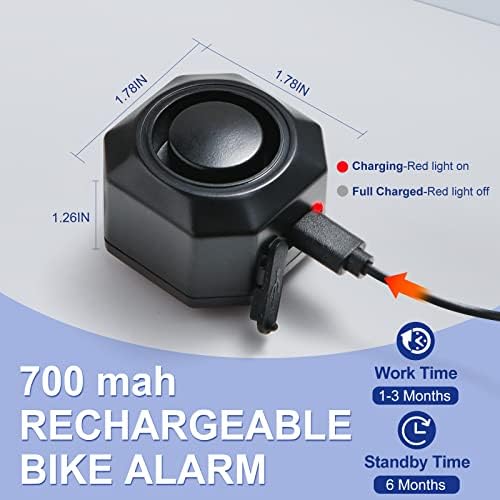 Bike Horn Electric Vehicle Alarm Wireless Vibration Alarm System with Motion Sensor Waterproof Rechargeable Antitheft Alarm for Ebikes Bike Scooter Car (SF32 Alarm one Pack) SF32 Alarm one pack - Image 8