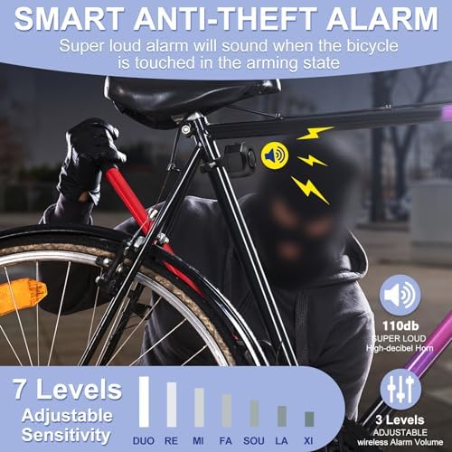 Bike Horn Electric Vehicle Alarm Wireless Vibration Alarm System with Motion Sensor Waterproof Rechargeable Antitheft Alarm for Ebikes Bike Scooter Car (SF32 Alarm one Pack) SF32 Alarm one pack - Image 9