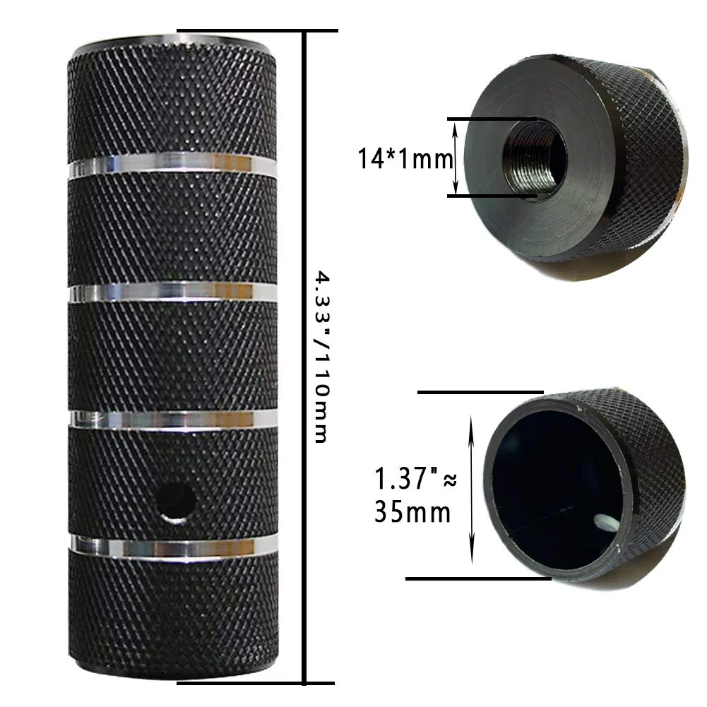 Bike Pegs 4.3" Length,Suitable for 14mm Axles, Freestyle BMX Bicycles,Durable and Stylish Non-Slip Black 1 - Image 2