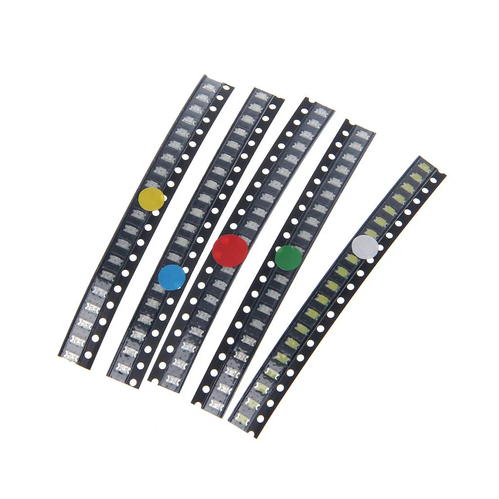 BIlinli 100 Pieces 5 Colours 1206 SMD LED Light Red White Green Blue Yellow Assotment Kit - Image 6