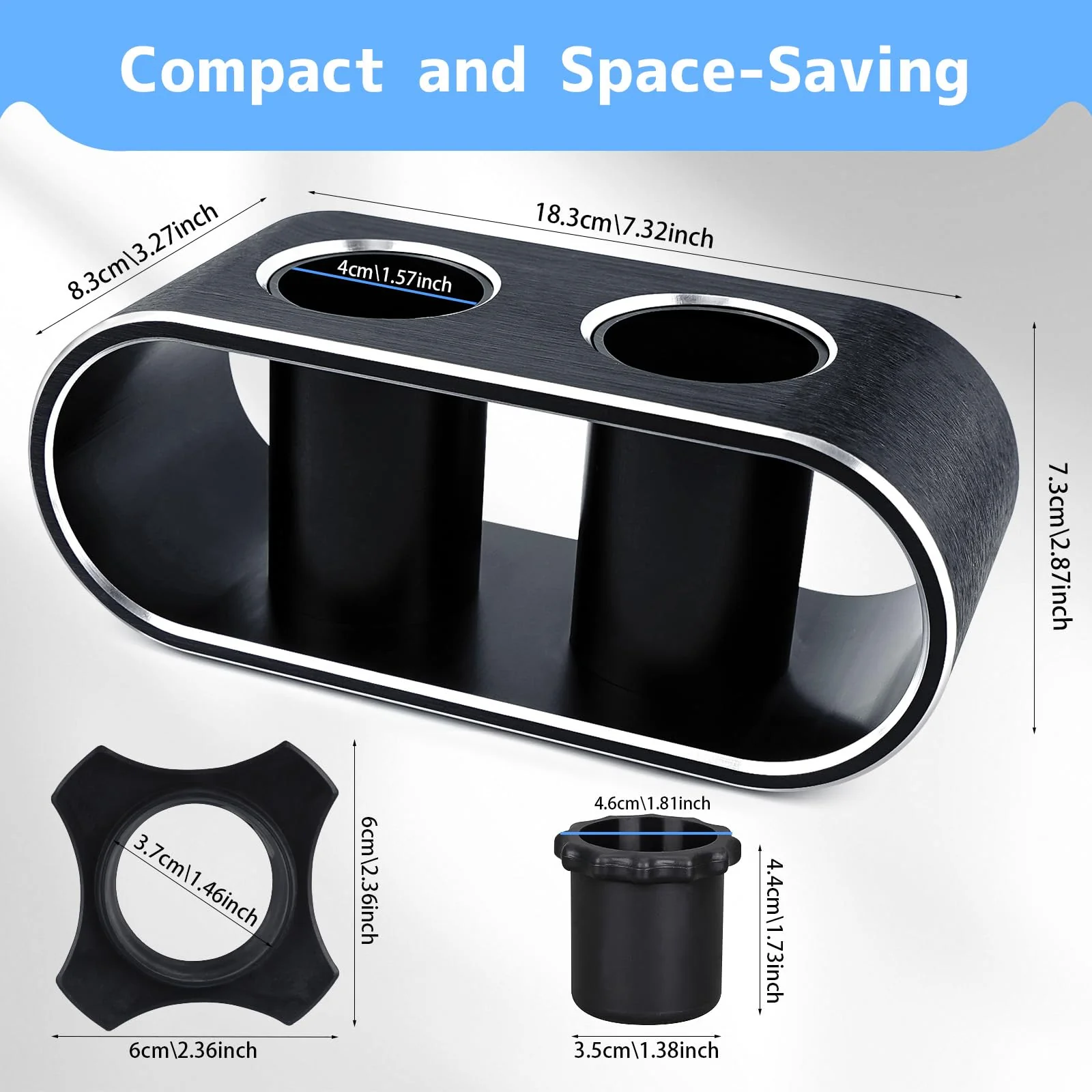 BILIONE Aluminum Alloy Desktop Microphones Storage Holder, Fashionable Tabletop Mics Organizer for Karaoke Wireless Microphones(Black) Black - Image 5