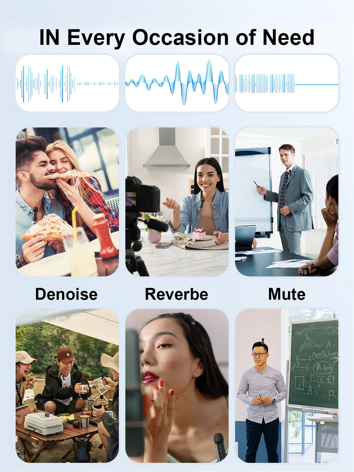 BILIWAL Wireless Lavalier Microphone, Noise Cancelling Lapel Recording Entry-Level 2 Pack Mics, 3IN1 Port for Most Devices 3IN1 RX Mic - Image 4