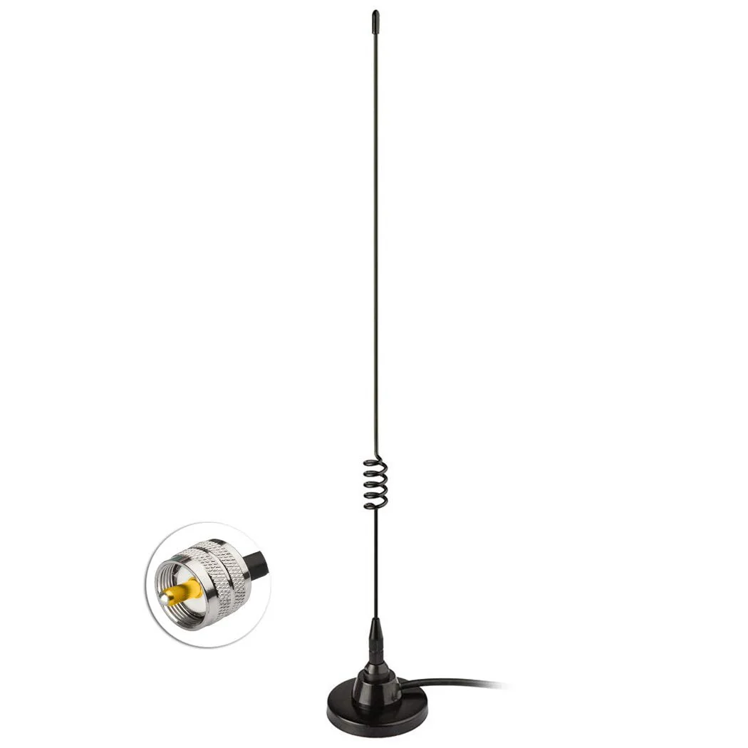 Bingfu Boat Marine VHF Radio Vehicle Ham Mobile Radio Antenna VHF UHF 136-174MHz 400-520MHz Magnetic Base PL259 Male Antenna for Garmin Uniden Cobra ICOM Standard Horizon Eclipse Marine Two Way Radio PL-259 Male Antenna - Image 2