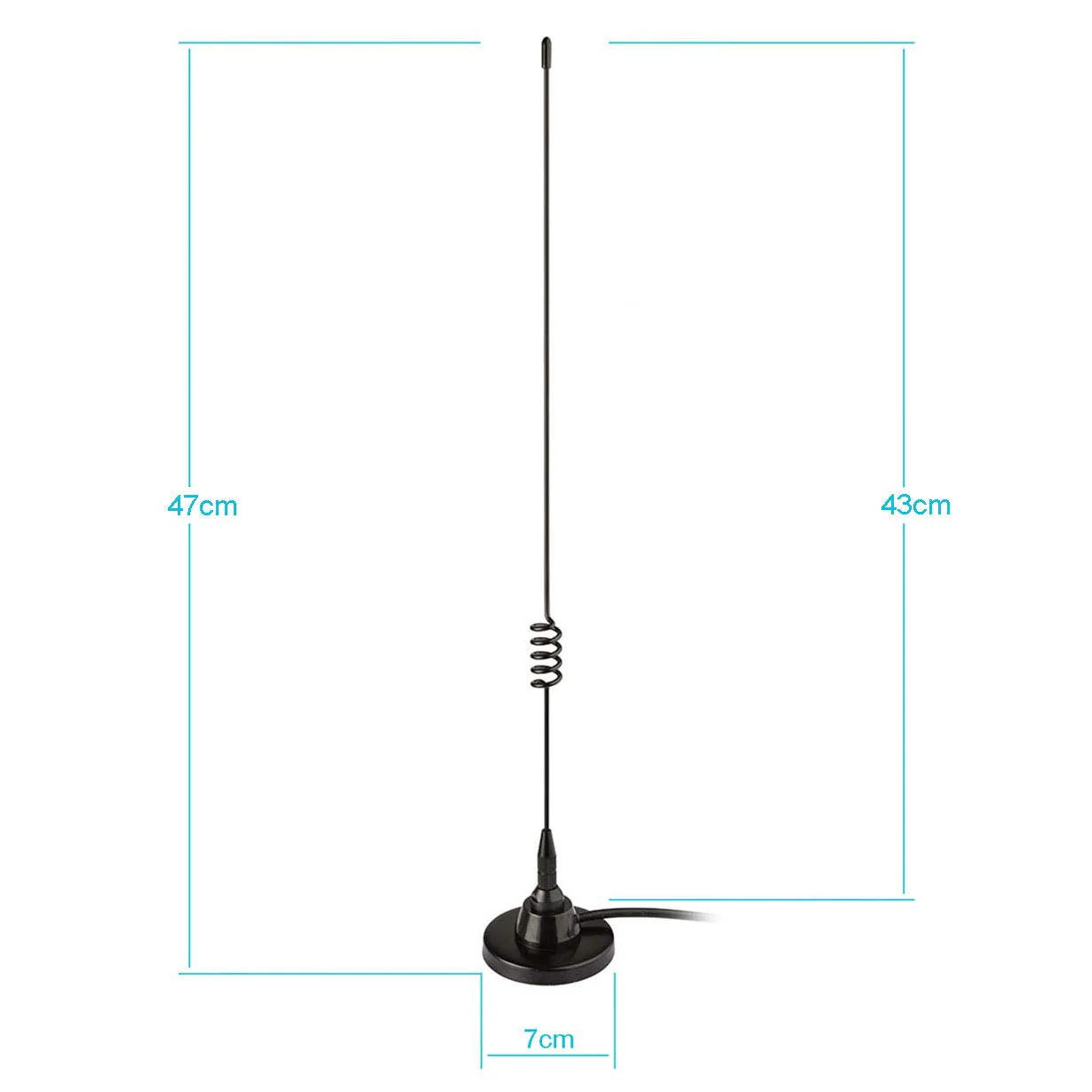 Bingfu Boat Marine VHF Radio Vehicle Ham Mobile Radio Antenna VHF UHF 136-174MHz 400-520MHz Magnetic Base PL259 Male Antenna for Garmin Uniden Cobra ICOM Standard Horizon Eclipse Marine Two Way Radio PL-259 Male Antenna - Image 3