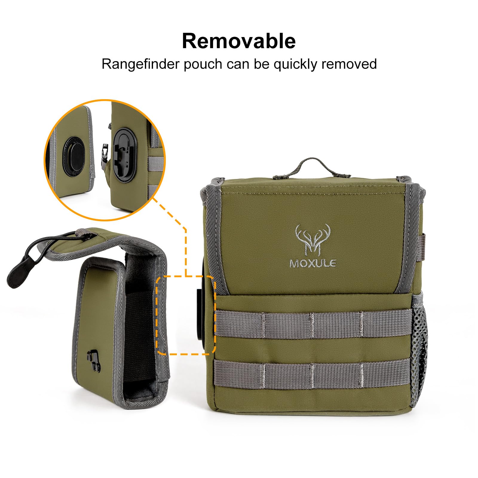 Binocular Harness Chest Pack - Bino Case with Rangefinder Pouch and Waterproof Cover for Hunting Hiking Birdwatching Green - Image 2