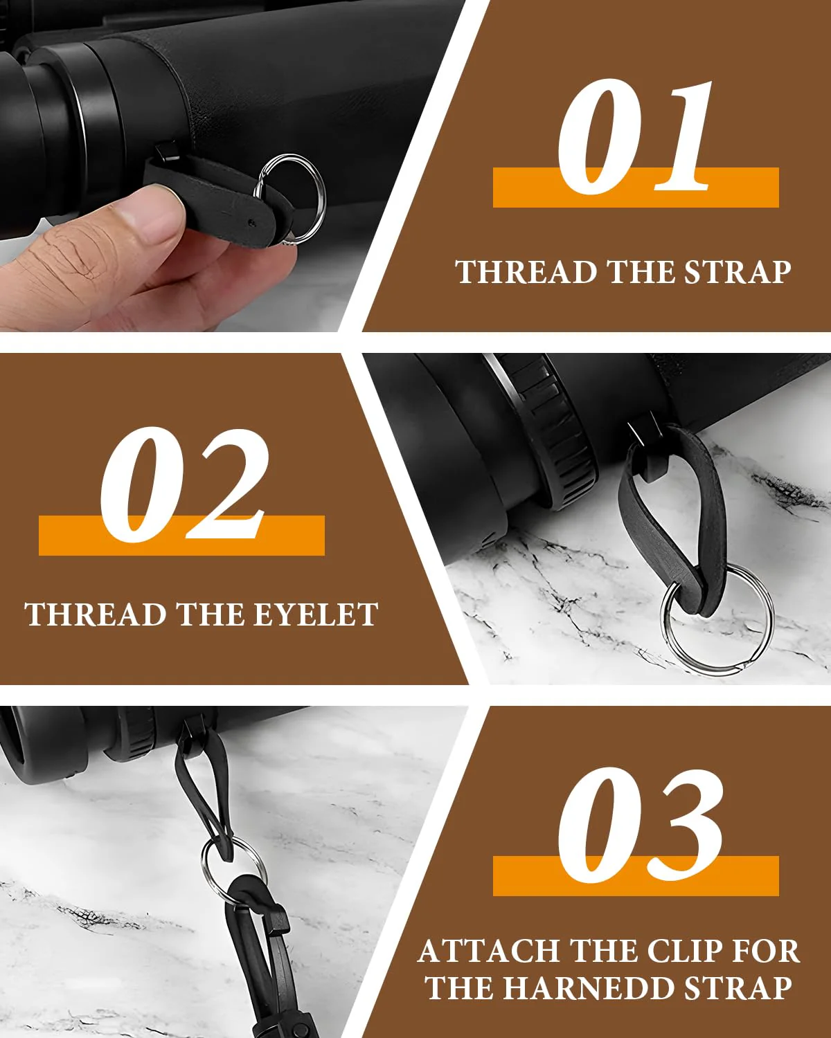 Binocular Harness Strap, Binocular Harness for Birding, X-shaped Decompression Binocular Strap Brown - Image 2