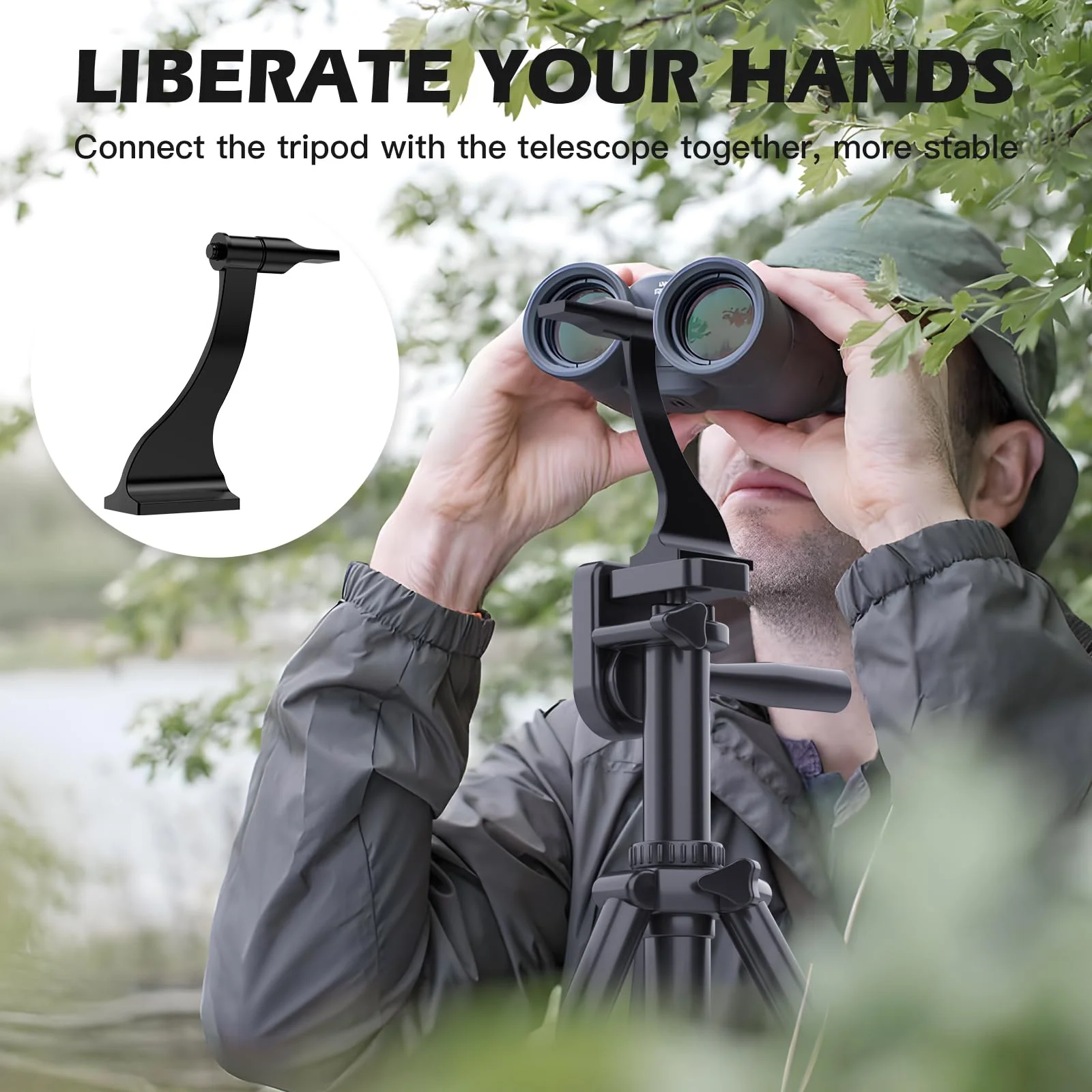 Binocular Tripod Adapter-Binocular Mount 1/4 Inch Aluminium Threading Mount,Tripod Mount Adapter for Bird Watching and Outdoors - Image 3