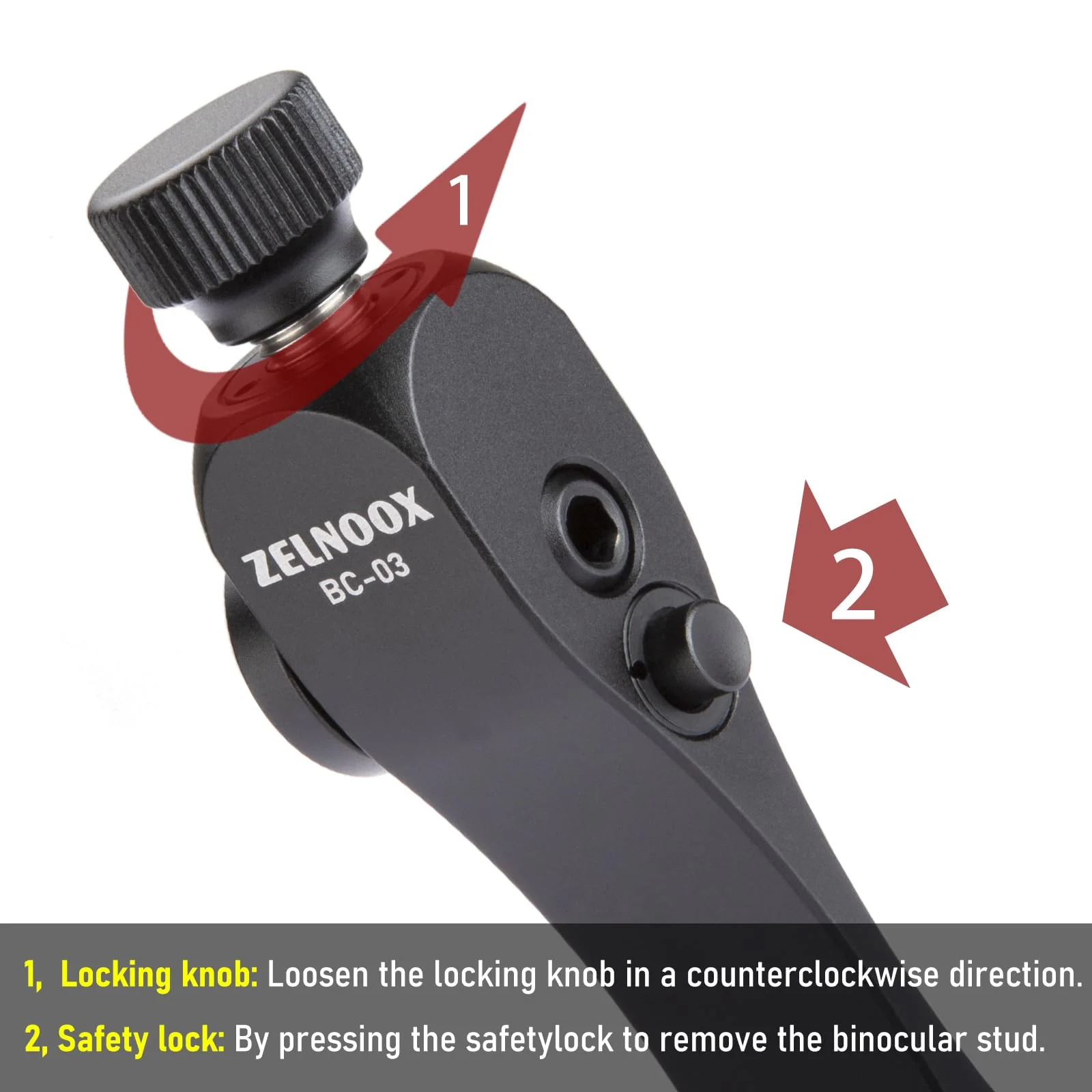 Binocular Tripod Adapter, Detachable ARCA Dovetail Quick Release Plate, 1/4" Mounting Screw Mount Hole,Anti-Drop Proof Binocular Threaded Stud - Image 4