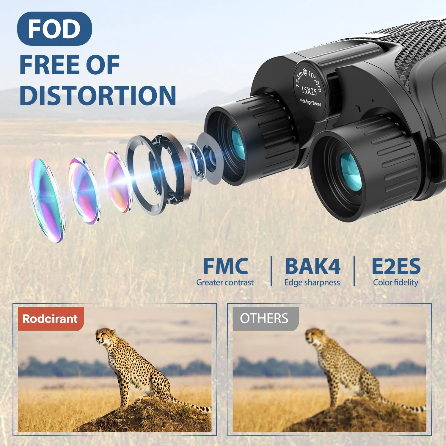 Binoculars 15x25 for Adults,Waterproof Binoculars with Low Light Night Vision, Durable & Clear Binoculars for Sightseeing,Concerts and Bird Watching Black - Image 3