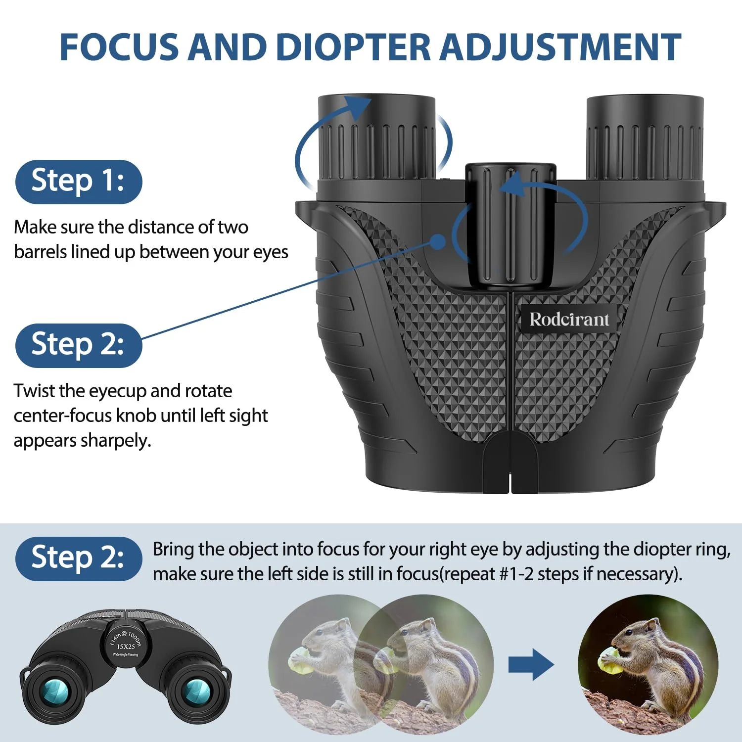 Binoculars 15x25 for Adults,Waterproof Binoculars with Low Light Night Vision, Durable & Clear Binoculars for Sightseeing,Concerts and Bird Watching Black - Image 5