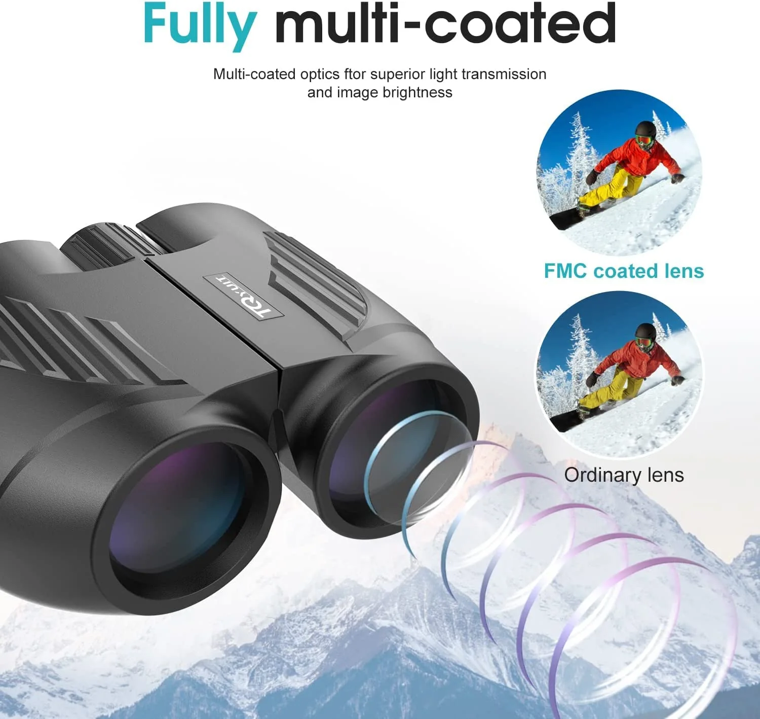 Binoculars 20x25 for Adults and Kids, High Power Easy Focus Binoculars with Low Light Vision, Compact Binoculars for Bird Watching and Travel Black - Image 3