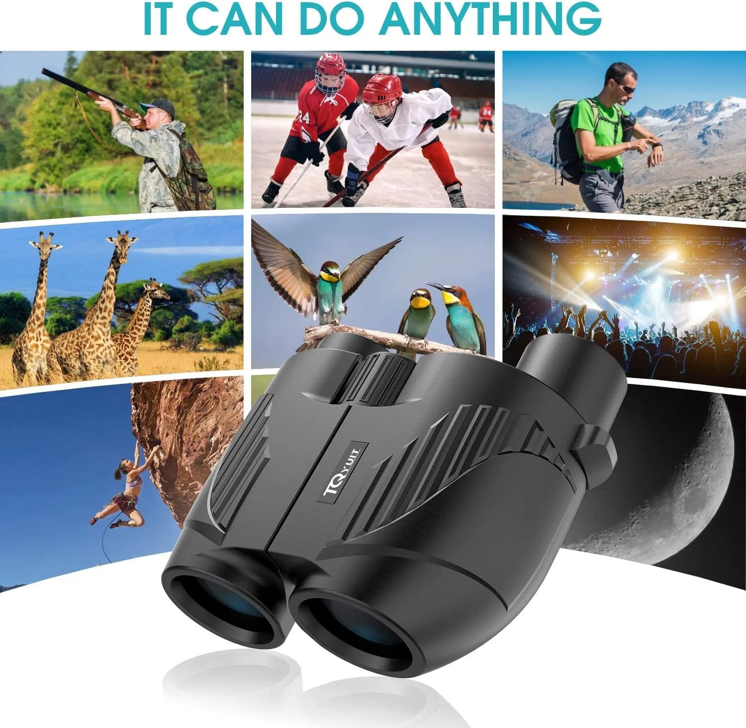 Binoculars 20x25 for Adults and Kids, High Power Easy Focus Binoculars with Low Light Vision, Compact Binoculars for Bird Watching and Travel Black - Image 7