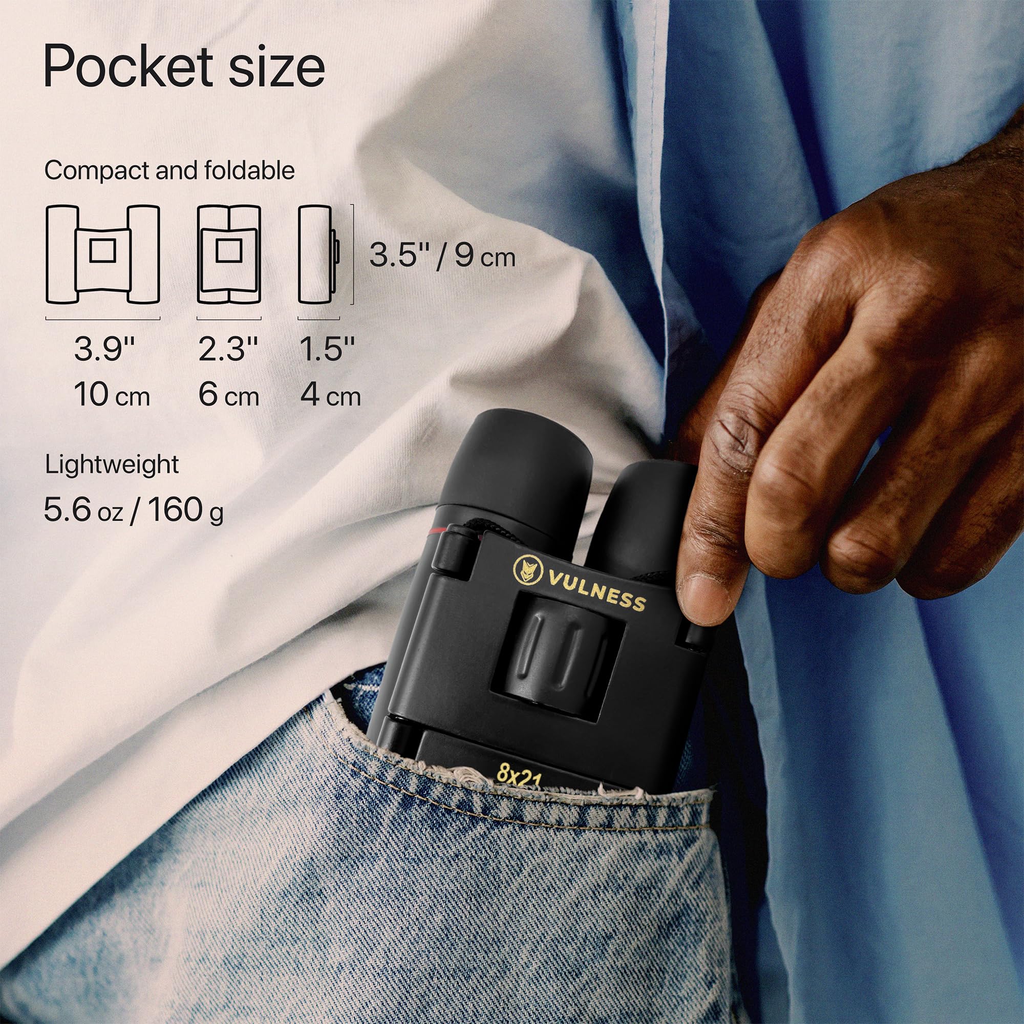 Binoculars for Adults | Compact Small Mini Travel Binocular for Bird Watching High Powered Electronics Cruise Ship Essentials Norwegian Alaska Must Haves Hiking Camping Gear a by VULNESS (Black, 8X21) Black - Image 6