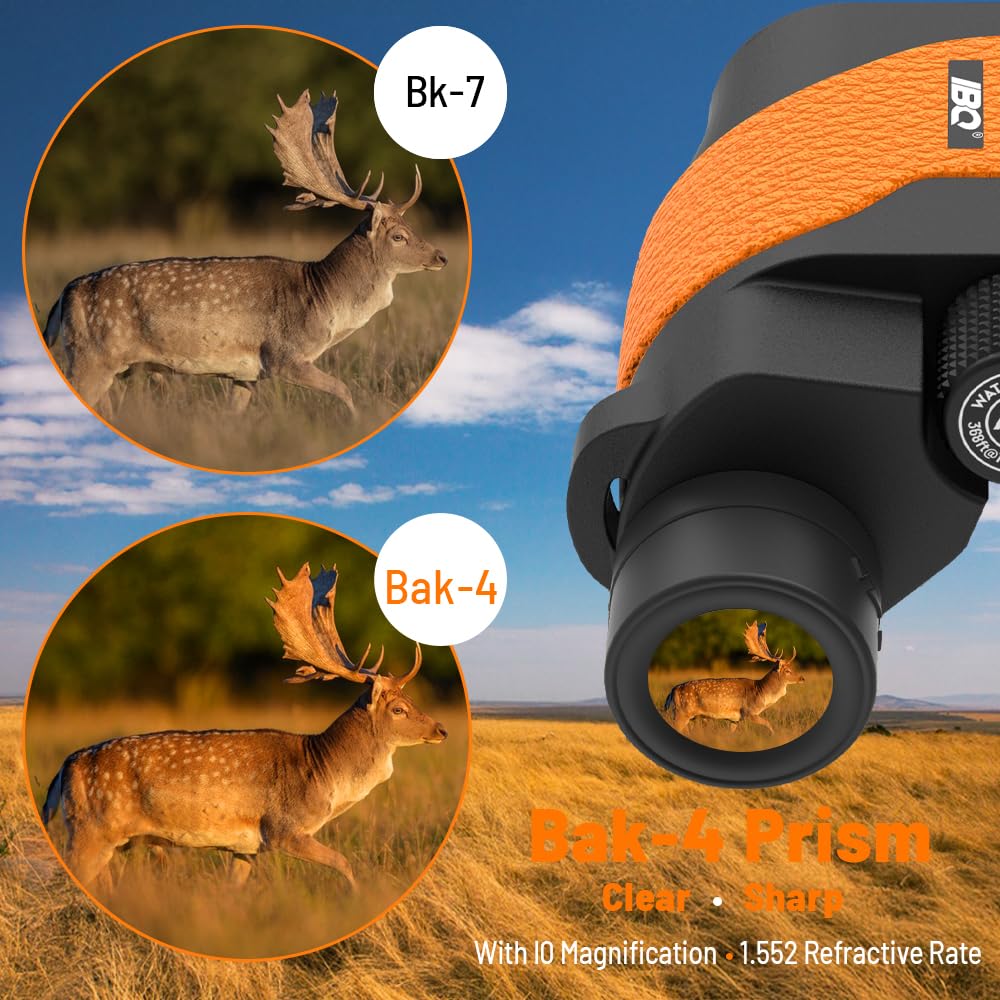 Binoculars for Kids,15X36 Compact Binocular for Adults,BAK4 Prism FMC Lens,IPX7 Waterproof Binoculars for Bird Watching,Easy Focus Binoculars Outdoor Sport,Hunting,Theater and Concerts(Orange) ORANGE - Image 2