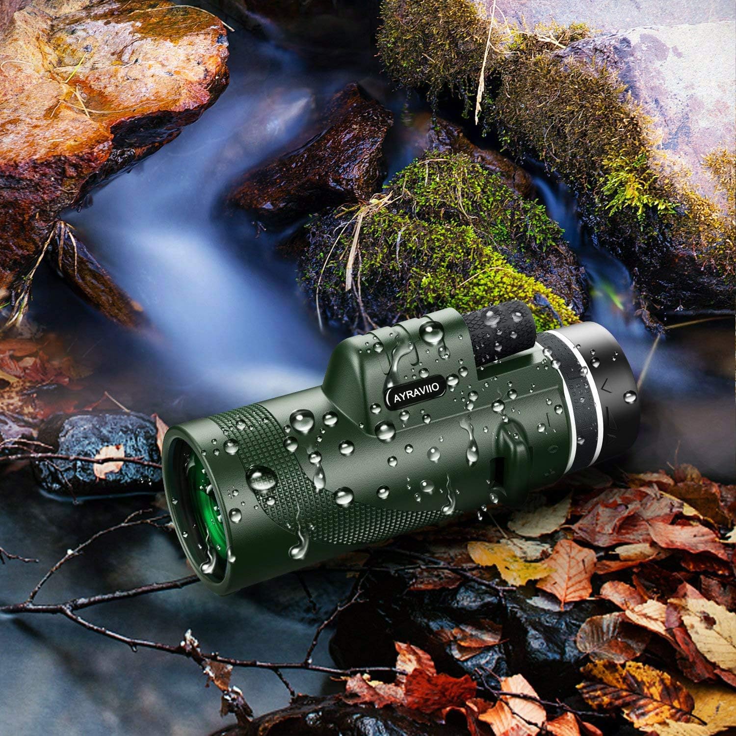 Birthday Gifts for Men Dad Him Husband Teen, 10×42 Monocular Telescope for Adults, High Powered FMC & BAK4 Scope, Compact Monocular, White Elephant Gift, Outdoors Survival Hiking Gear for Adventure GREEN - Image 7