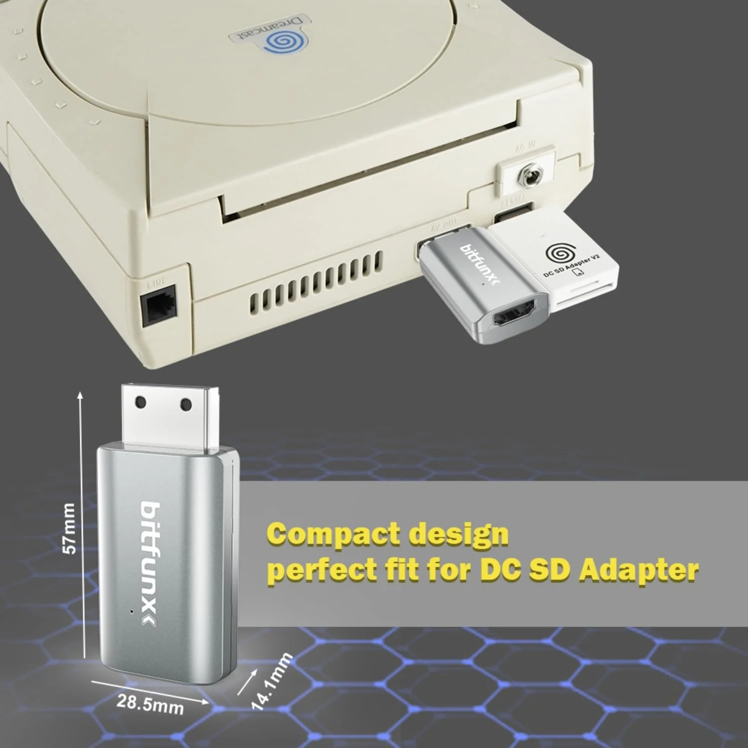 BITFUNX Dreamcast HDMI™ Adapter - Supports VGA to HDMI™, Plug & Play Video Game Adapter with No Lag, Mini HD Video Audio Converter for Dreamcast Game Console All Version - Image 3