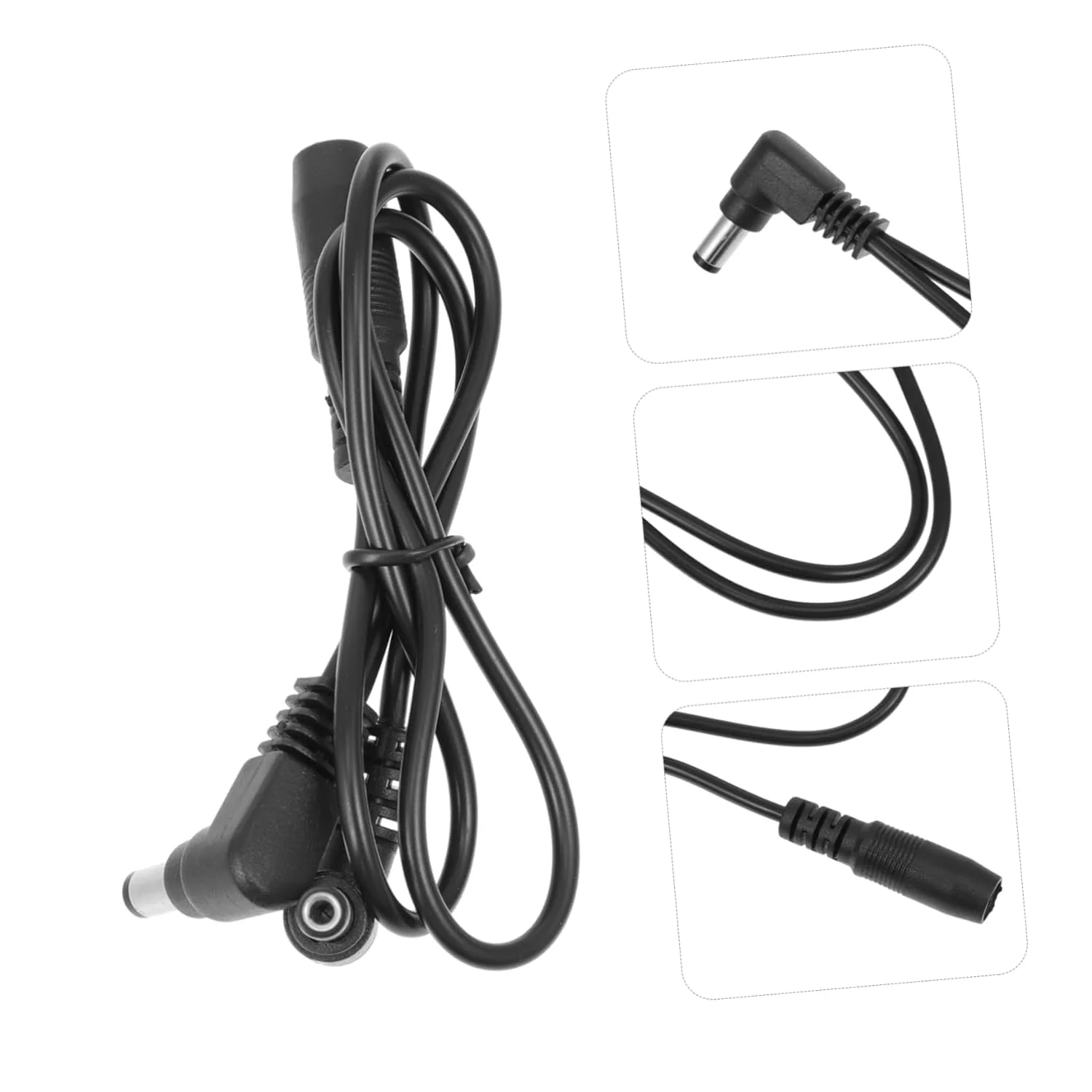 Black 1 to 2 Ways Daisy Chain Guitar Power Adapter Guitar Effects Pedal Power Daisy Chain Cable for 9V DC Adapter Plug Keyboard Power Supplies Keyboard Accessories - Image 2