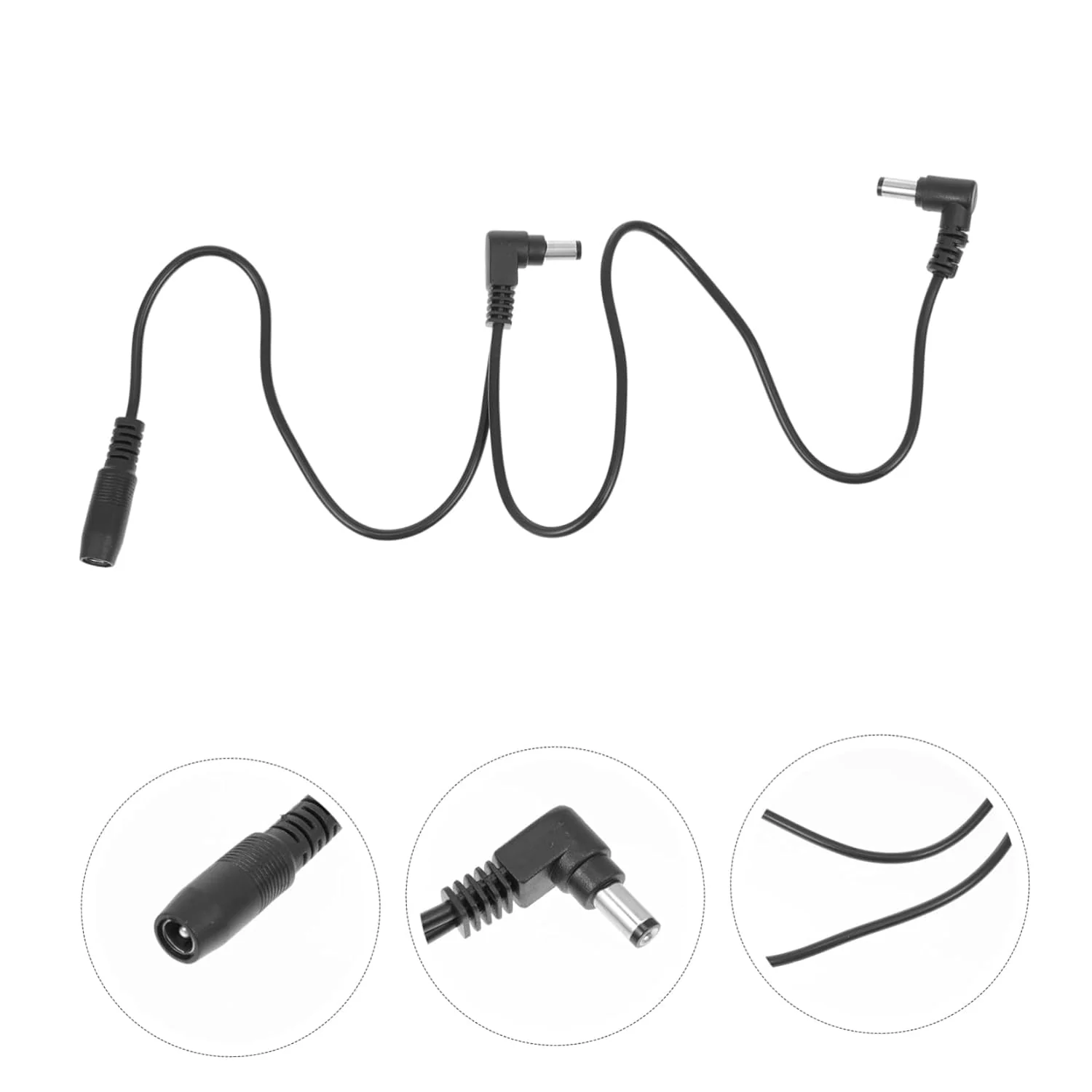 Black 1 to 2 Ways Daisy Chain Guitar Power Adapter Guitar Effects Pedal Power Daisy Chain Cable for 9V DC Adapter Plug Keyboard Power Supplies Keyboard Accessories - Image 4