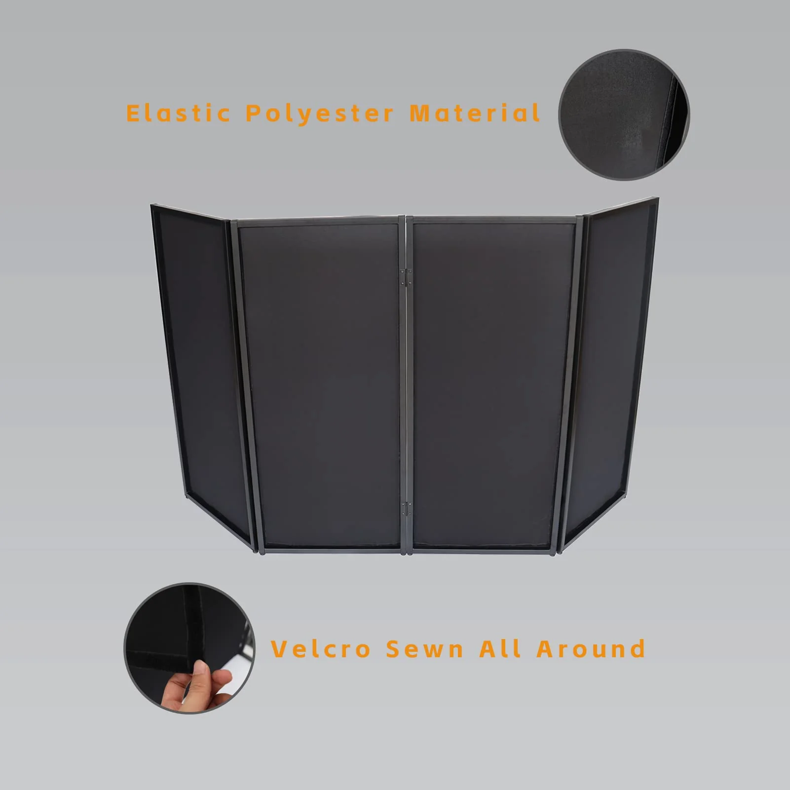 Black DJ Facade Scrim DJ Booth Scrim 19.5"x 44.2" w/Small Bag Black - Image 4