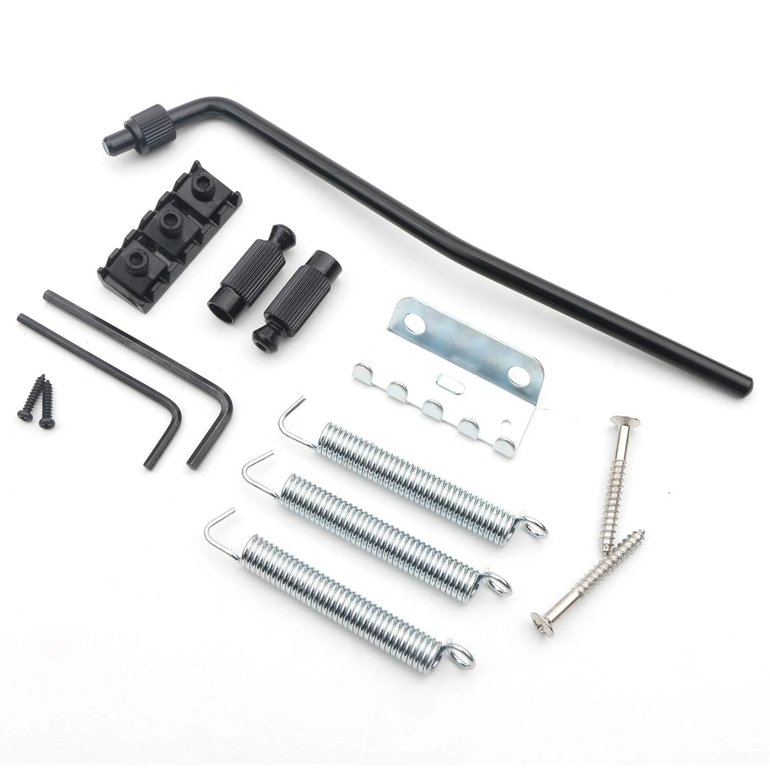 Black Electric Guitar Tremolo Bridge with Bar Double Strat Locking for Floyd Rose Type black - Image 6