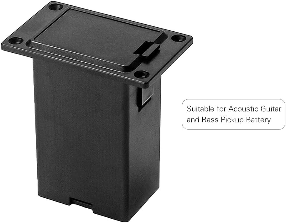 Black Guitar Pickup Battery Box Battery Guitar Case Acoustic Guitar Pickup Parts, Pickup Shell Cover Installed on Guitar Bass with 9V Battery Box, Case Holder Replacement for EQ 7545R Bass Accessories - Image 3
