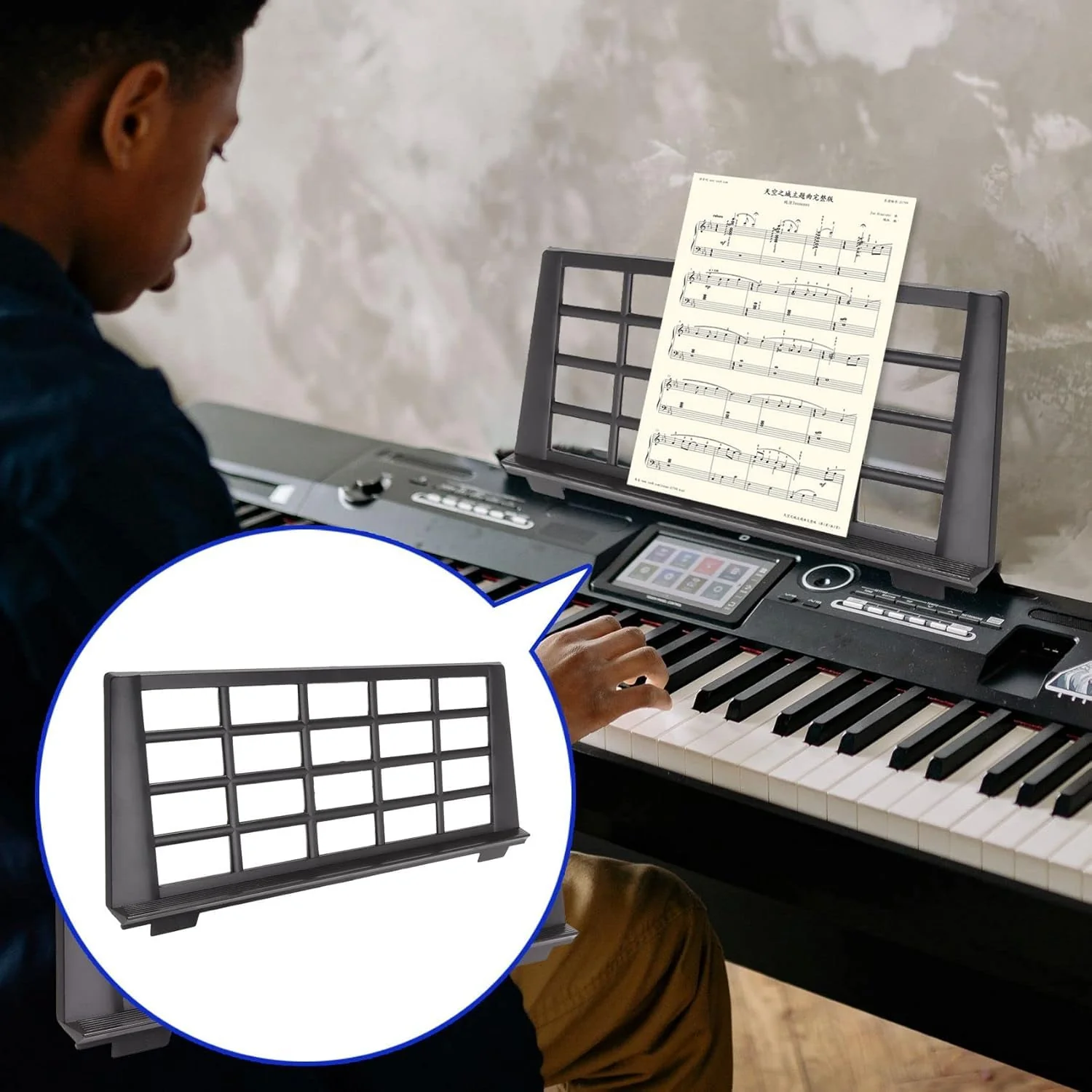 Black Keyboard Music Stand, Electronic Sheet Music Stands Holder, Piano Stand, Musical Instrument Parts Organ Holder, Instrument Accessories - Image 2