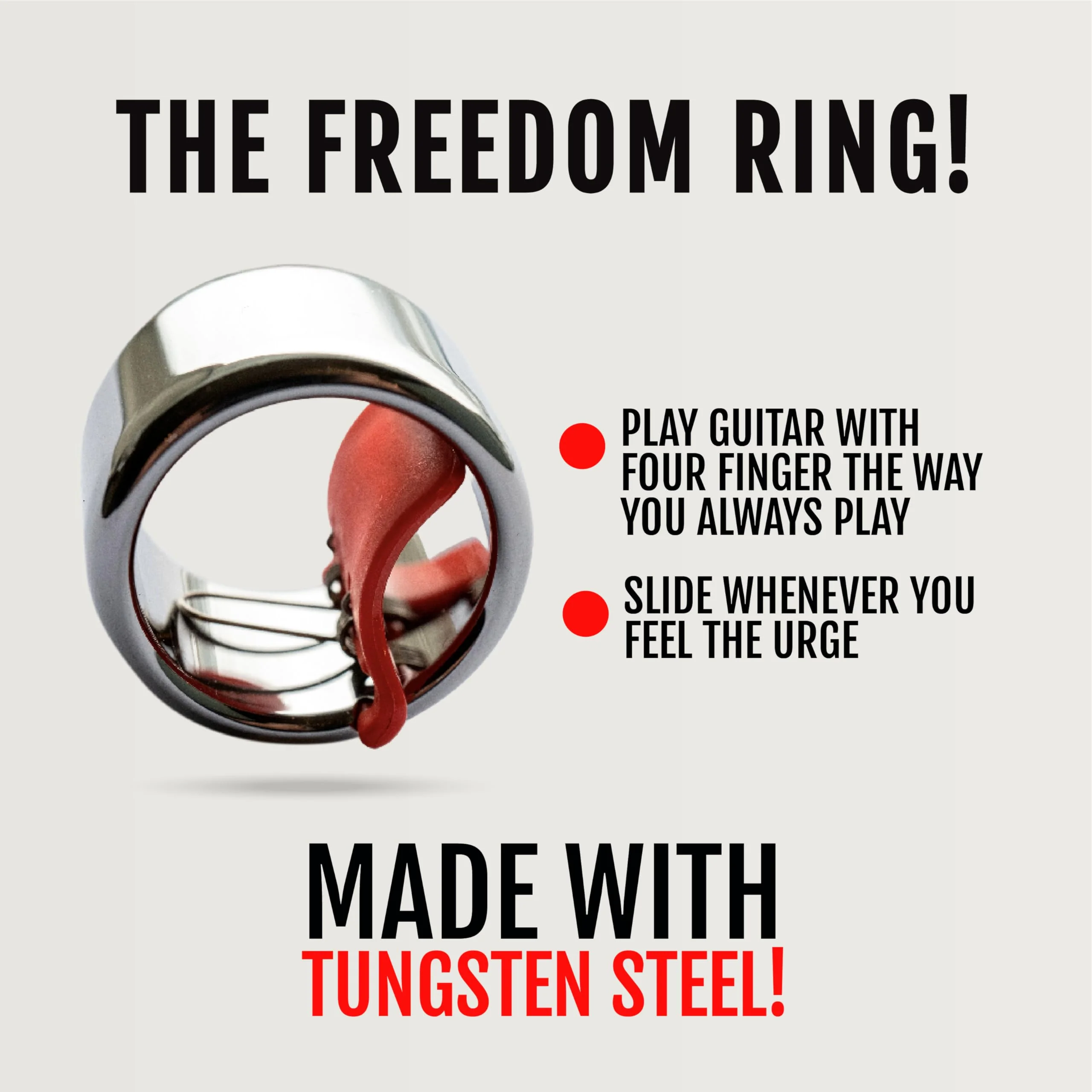 Black Mountain Slide Guitar Rings - Made From Tungsten Steel. Acoustic Guitar Slide, Electric Guitar Slide, Bass, Ukulele, and More. Almost as Hard as Diamond, Smooth Surface Finish, New Invention Regular - Image 2