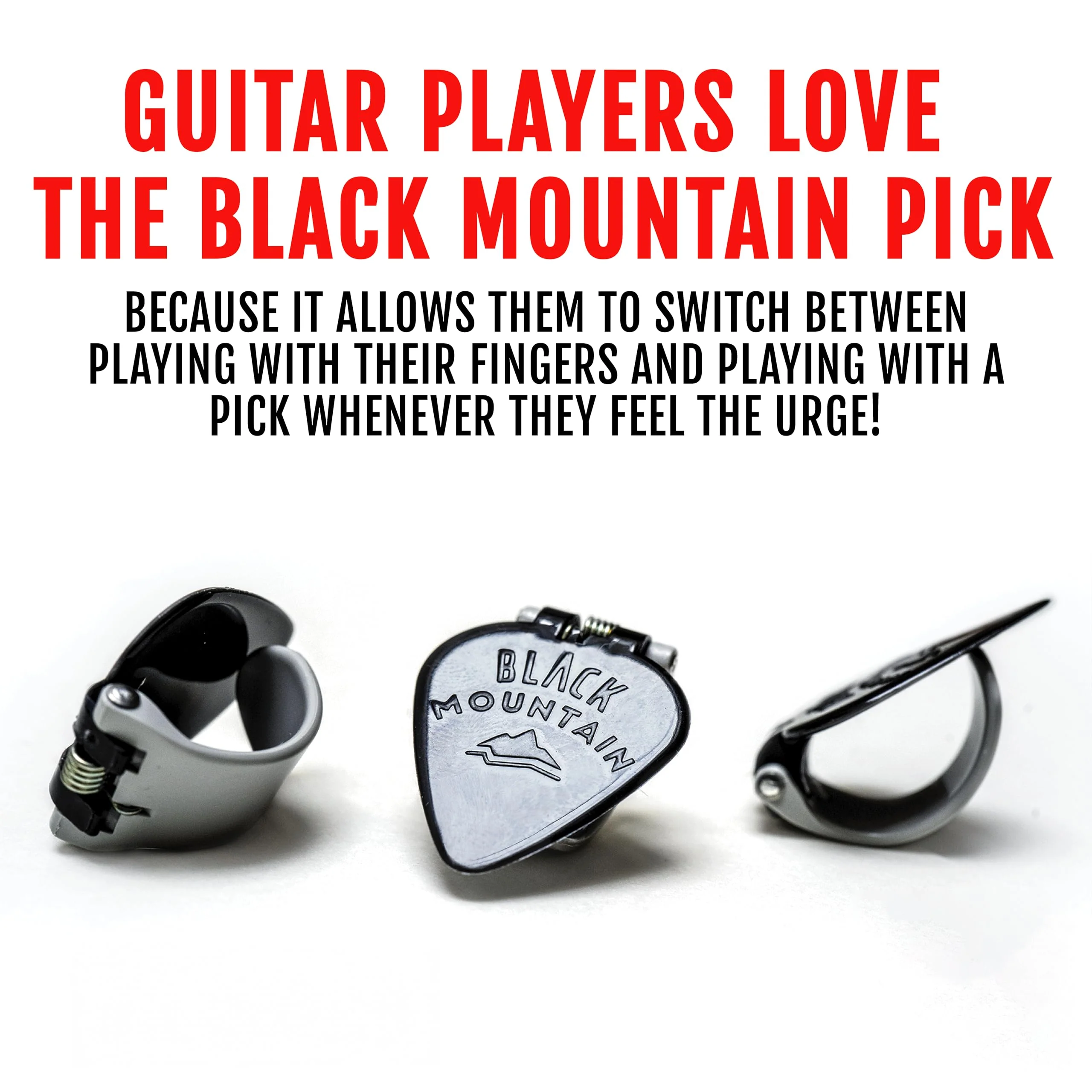 Black Mountain Variety Pack of Spring Loaded Thumb Picks for Acoustic Guitar, Electric Guitar, Ukulele, Banjo, Dobro, Mountain Dulcimer, Mandolin, and More. Universal Fit for Medium to XL Thumbs Right Handed Multicolor - Image 5
