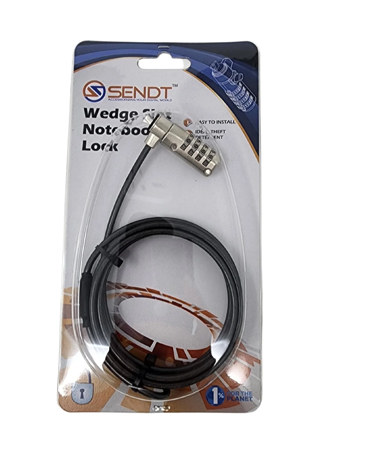 Black Notebook/Laptop Combination Lock for Wedge / N17 Security Slots - Image 2
