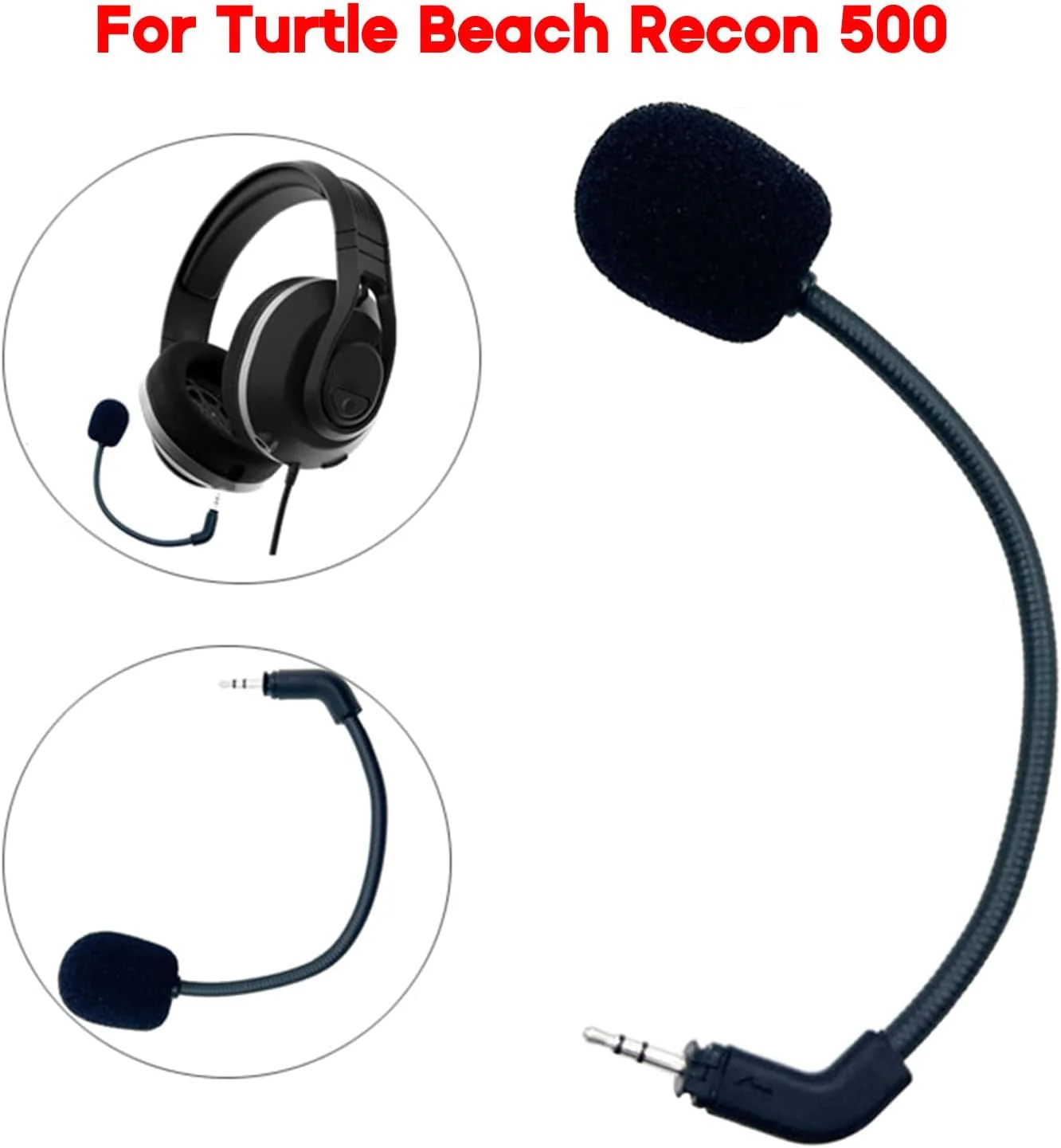 Black Portable 2.5mm Microphone Stereo Studio Gaming Headset Voice Mic- for Turtle-Beach Recon 500 Microphone Replacement Portable Microphone Stereo Studio Gaming Headset Voice Mic (2.5mm ) - Image 2