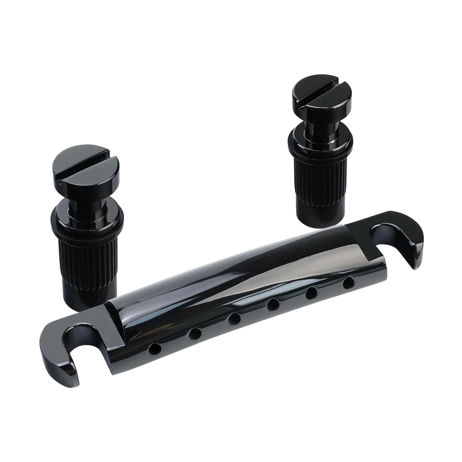 Black Tune-O-Matic Guitar Bridge and Stop Bar Tailpiece Combo M8 Metric Thread 6 String Fixed Bridge Compatible with Les Paul LP SG Style Electric Guitar Replacement Parts Black - Image 4