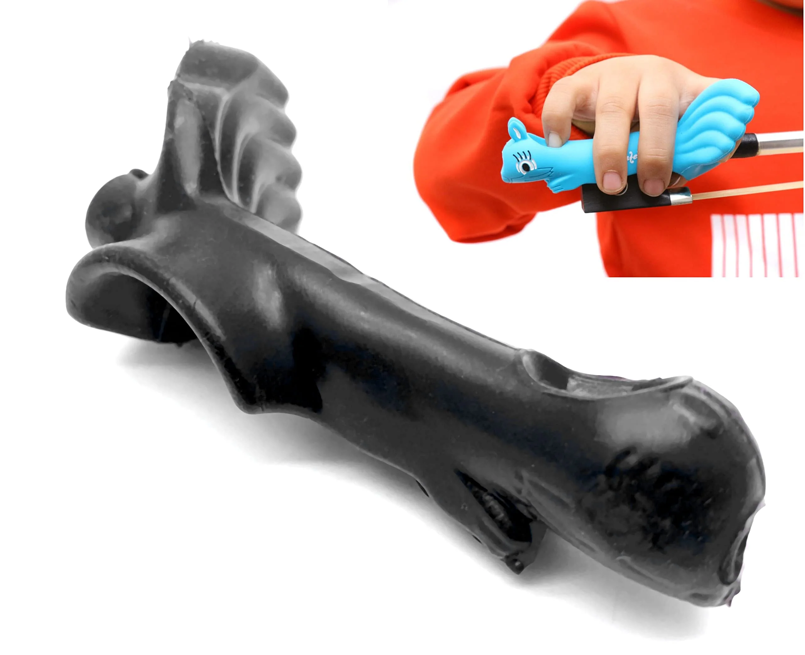 Black Violin Bow Holder Squirrel Hold Bow Grip Partner Violin/Viola Teaching Aid for Kid Adult Learn Violins - Image 4