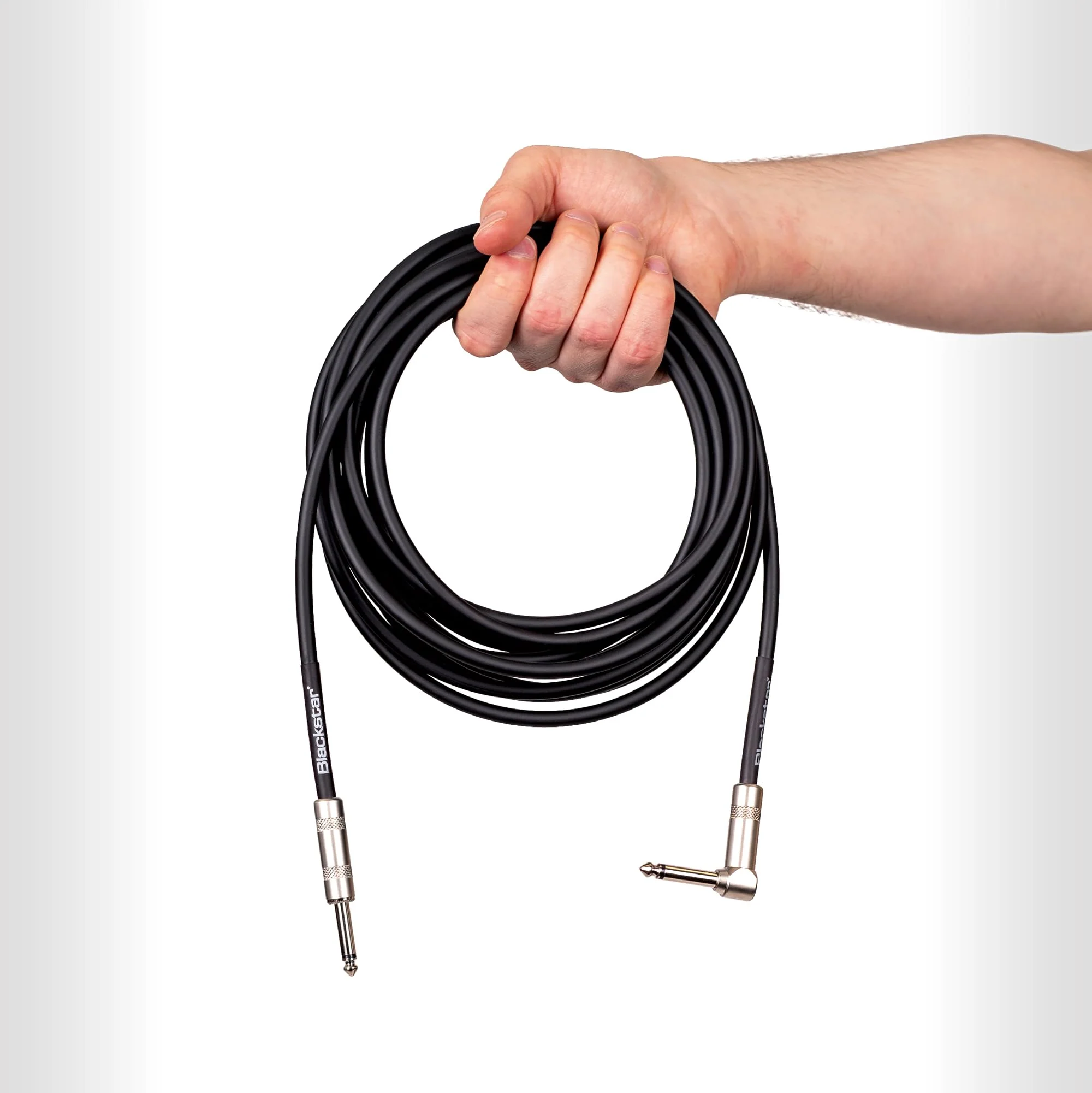 Blackstar 6m (20ft) Instrument Cable Straight ¼” Jack to Angle ¼” Jack for Bass/Electric Guitar/Electro-Acoustic/Keyboard/Amp (BSCABLESTD20FTSA) 20 FT Straight to Angled - Image 2