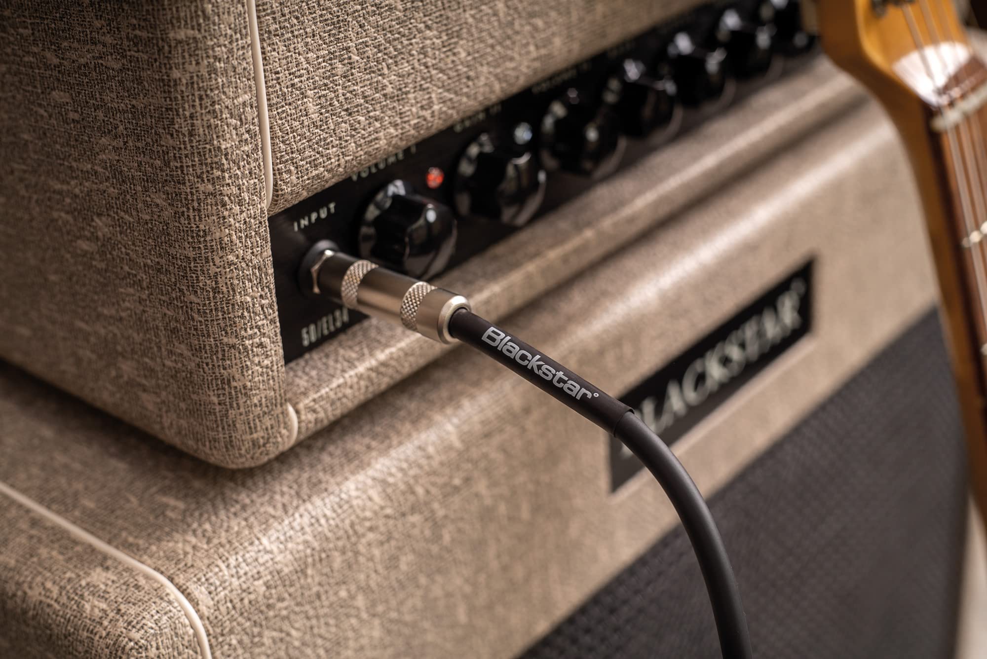 Blackstar 6m (20ft) Instrument Cable Straight ¼” Jack to Angle ¼” Jack for Bass/Electric Guitar/Electro-Acoustic/Keyboard/Amp (BSCABLESTD20FTSA) 20 FT Straight to Angled - Image 3