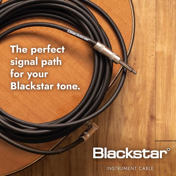 Blackstar 6m (20ft) Instrument Cable Straight ¼” Jack to Angle ¼” Jack for Bass/Electric Guitar/Electro-Acoustic/Keyboard/Amp (BSCABLESTD20FTSA) 20 FT Straight to Angled - Image 5