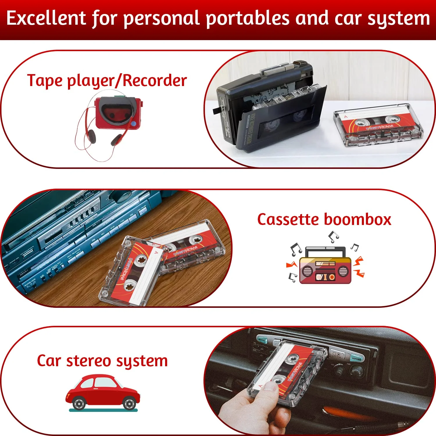 Blank Audio Cassette Tape - 90 Minutes Recording Time - Low Noise and High Output - Dictation, MP3 Recording to Blank Tape - Pack of 5 - Image 6