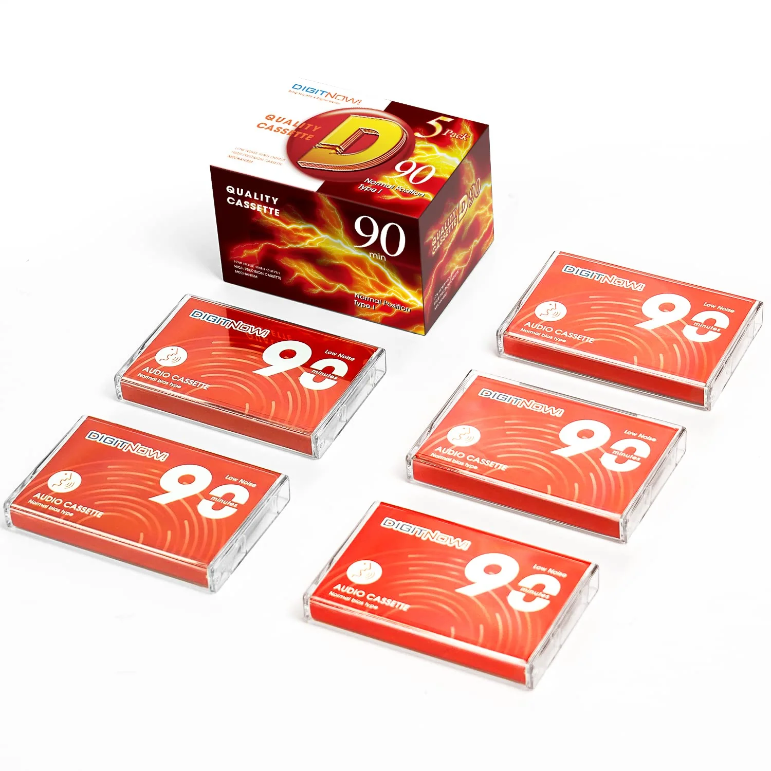 Blank Audio Cassette Tape - 90 Minutes Recording Time - Low Noise and High Output - Dictation, MP3 Recording to Blank Tape - Pack of 5 - Image 7