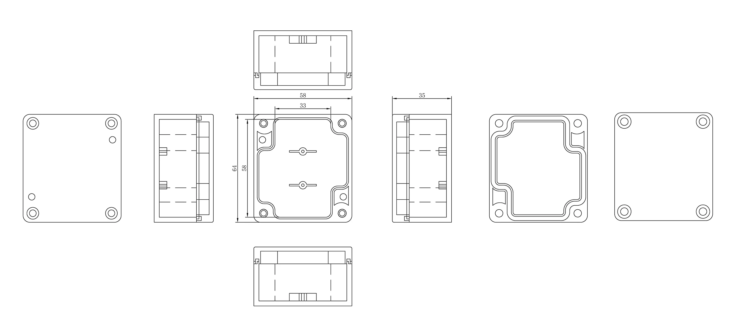 Blanko Module Enclosure, Universal Housing Made of ABS Plastic with Transparent Lid, Multi-Purpose Housing with Mounting Points for Circuit Boards, IP 65 Protection Class, L x W x H 64 x 58 x 35 mm, 64*58*35 mm - Image 5