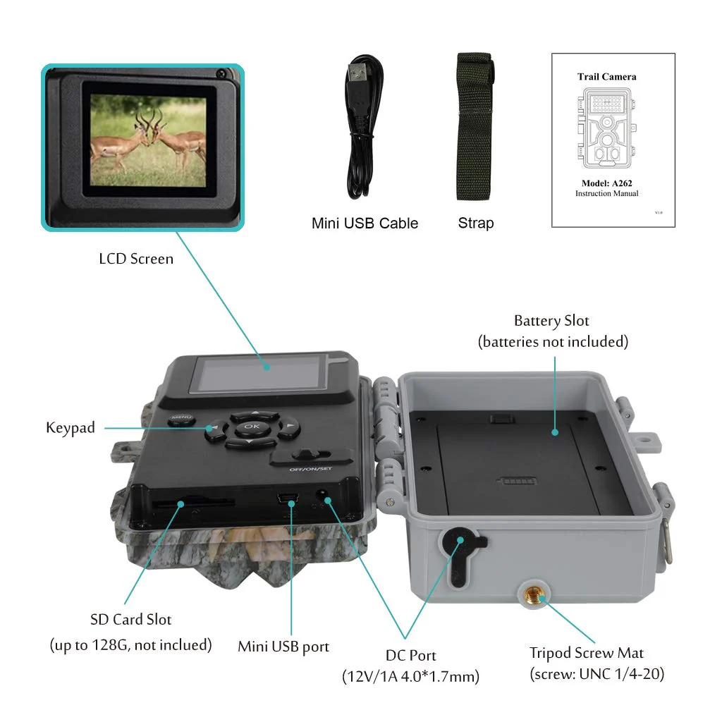 BLAZEVIDEO 32MP 1296P Game & Trail Camera 90ft Night Vision Motion Activated Waterproof Farm & Ranch Field Camera for Outdoor Deer Hunting Tracking & Backyard Surveillance Red-1 - Image 3