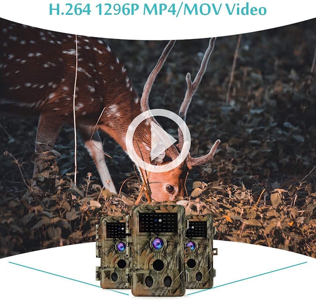 BLAZEVIDEO 32MP 1296P Game & Trail Camera 90ft Night Vision Motion Activated Waterproof Farm & Ranch Field Camera for Outdoor Deer Hunting Tracking & Backyard Surveillance Red-1 - Image 6
