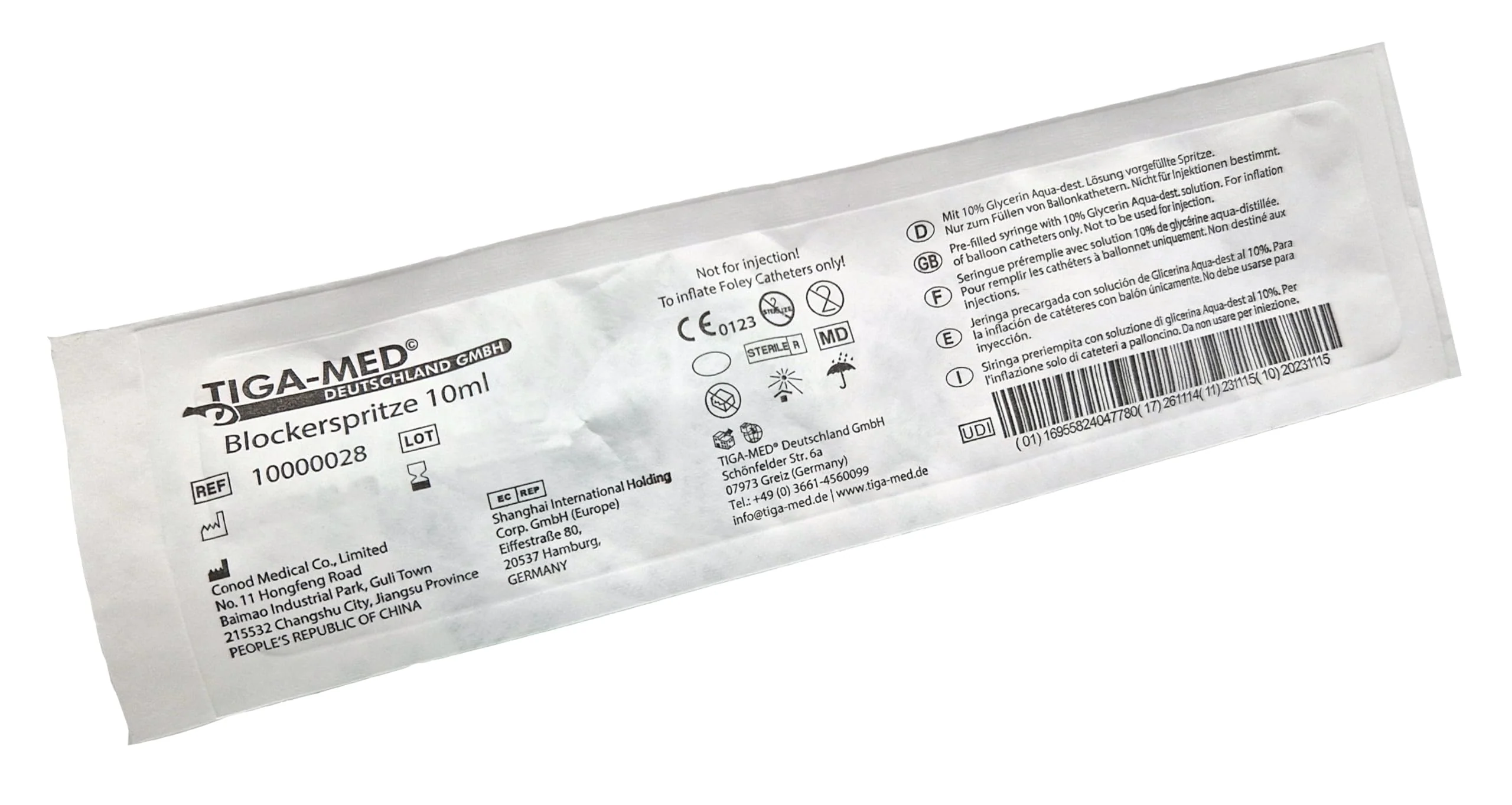 Blocker Syringe Pack of 5 | 10 ml Water/Glycerine Mix | for Balloon Catheter, Catheter, Urinary Bladder Catheter | Syringe Syringes | Individually Sterile Packed - Image 4
