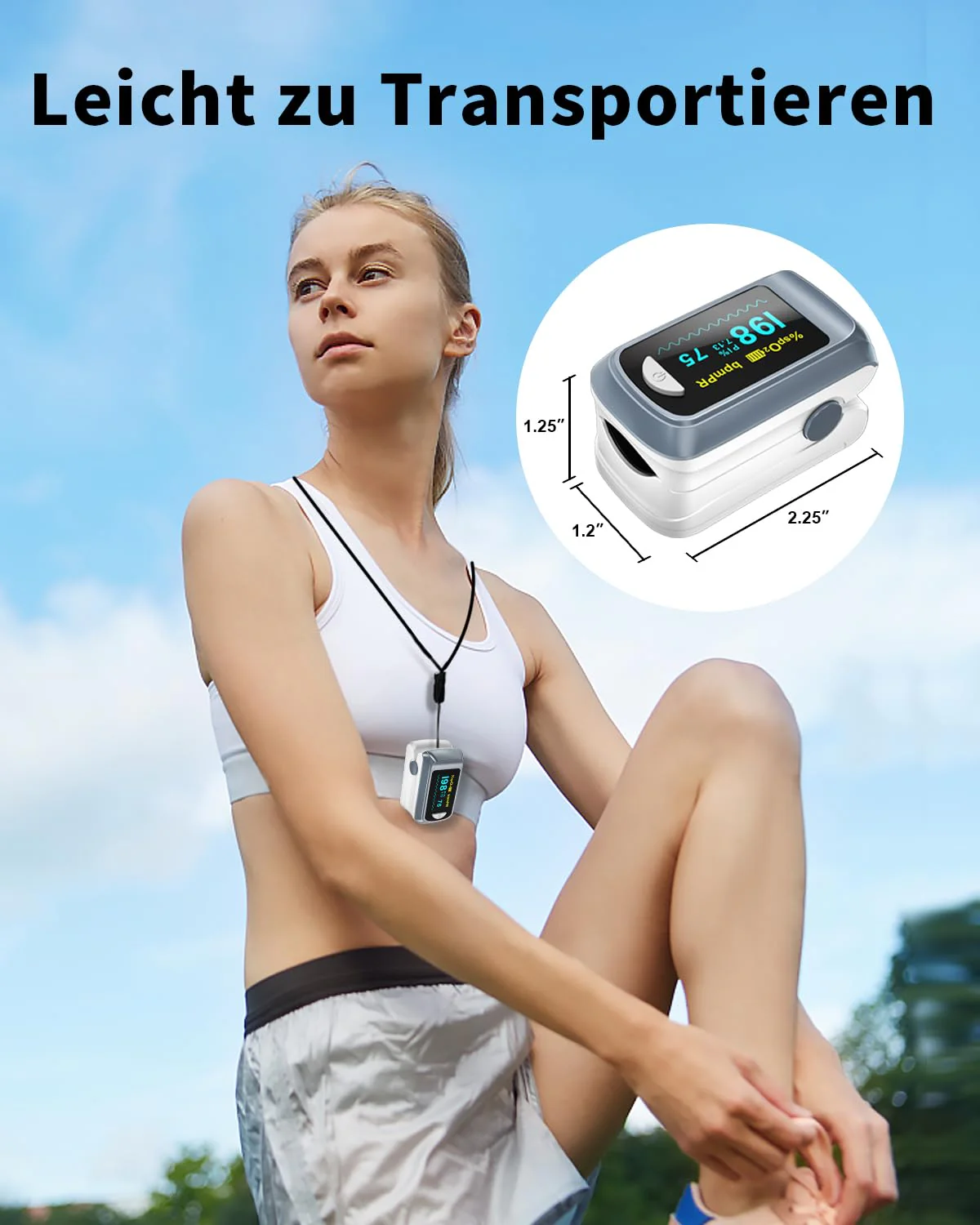 Blood Oxygen Saturation Monitor, Heart Rate Monitor and Fast Spo2 Oxygen Monitor with LED Screen, Batteries Included gray - Image 4