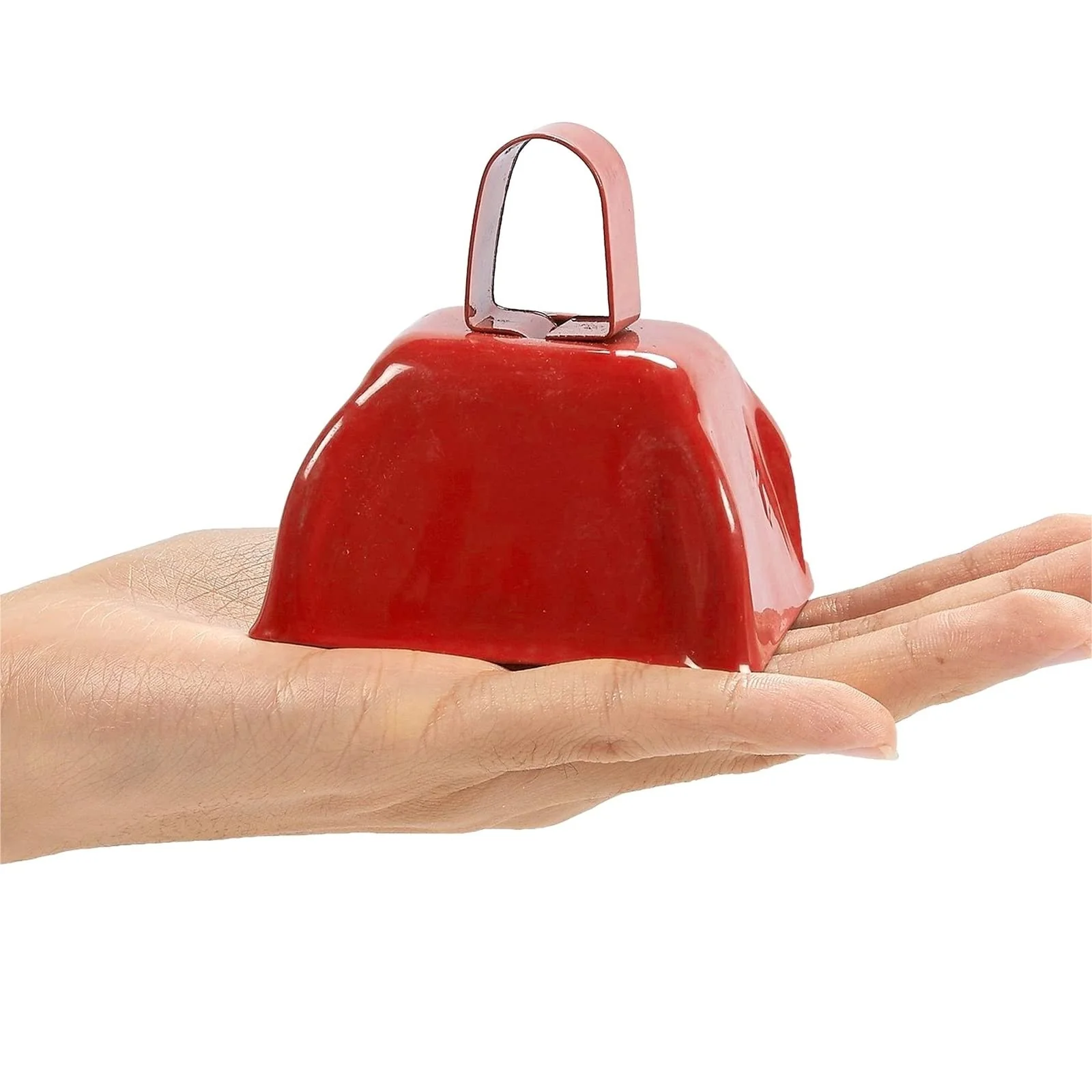 BLUE PANDA Cow Bells for Sporting Events - 3-Inch Red Iron Handheld - Pack of 12 Mini Cowbell Noisemakers - Celebration Cheering Noise Makers - Image 6