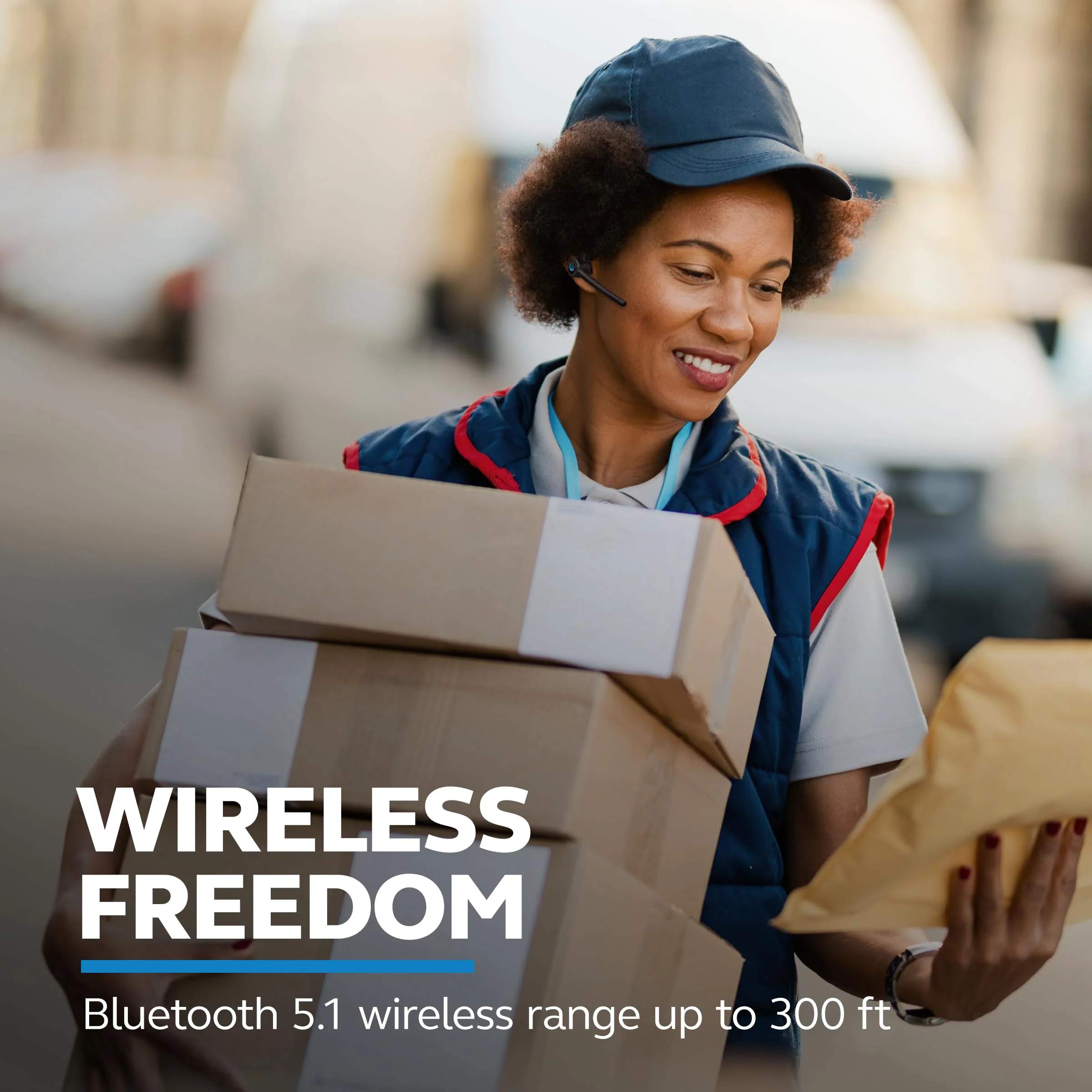 BlueParrott M300-XT SE Mono Bluetooth Wireless Headset with Improved Call Quality for Mobile Phones - 80% Noise Cancellation with 2-Mic Tech - Ideal for High-Noise Environments - Bluetooth 5.1, Black - Image 5