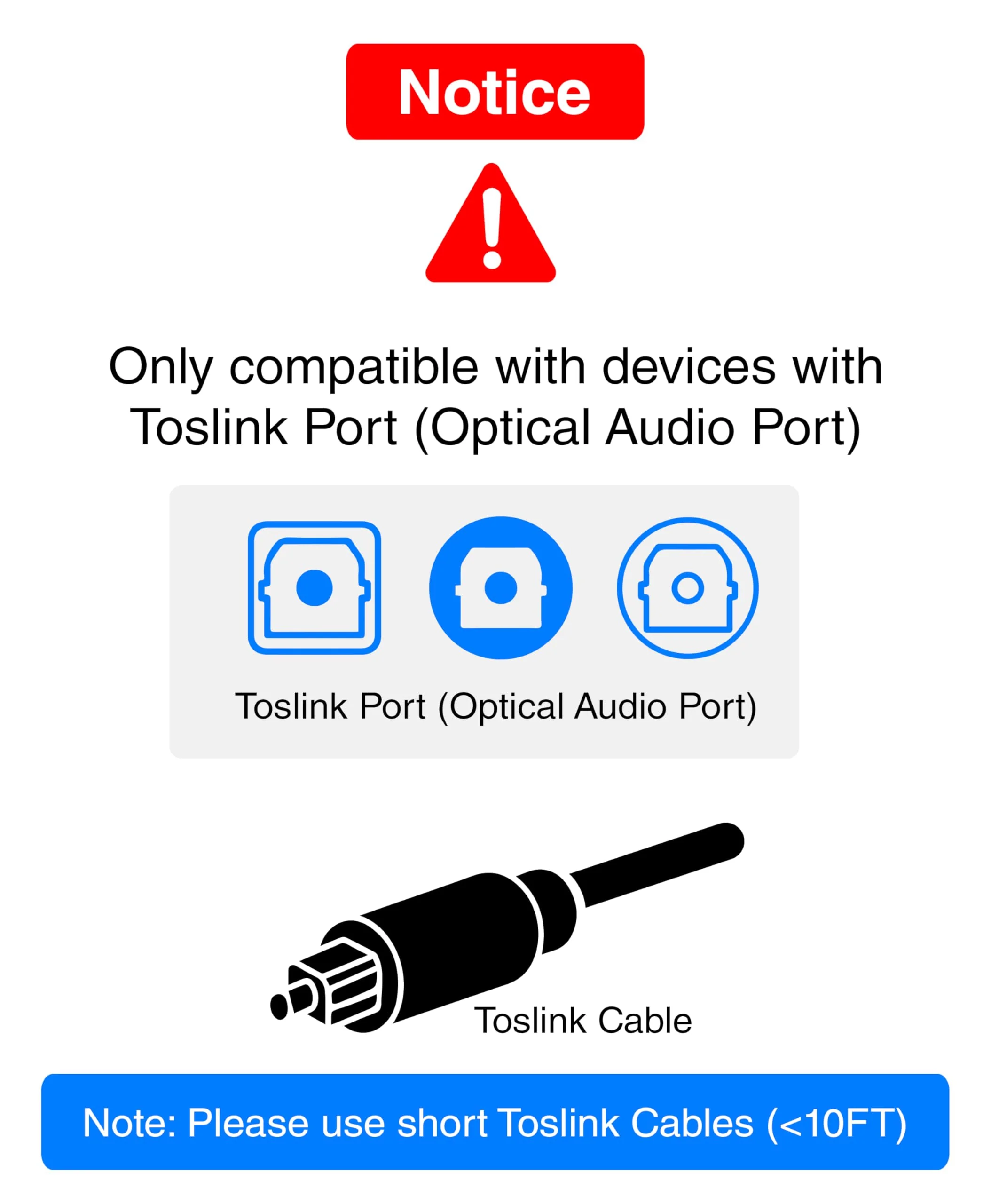 BlueRigger Digital Optical Audio Splitter 1x2 (1 in 2 Out Unidirectional Toslink Splitter, Support LPCM2.0, Dolby Digital, DTS 5.1)- for Home Theatre, Xbox, DVD, TV, Receiver, Sound Bar Toslink Passive Splitter - Image 2