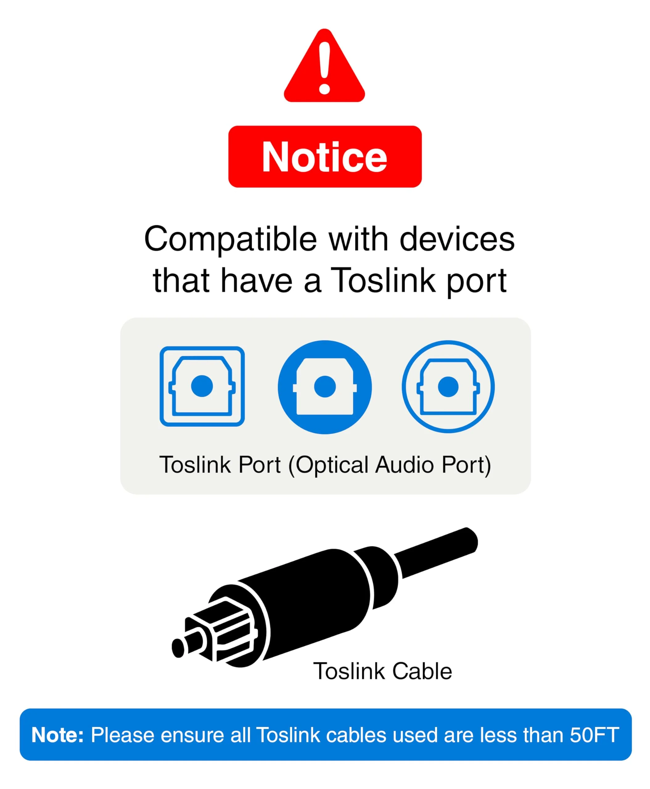 BlueRigger Digital Toslink Optical 3x1 Switch - (LPCM 2.0, SPDIF Optical Audio Switcher with IR Remote Control, 3 in 1 Fiber Optic Switch) - Compatible with Gaming Console, HDTV, Amplifier, Soundbar - Image 6