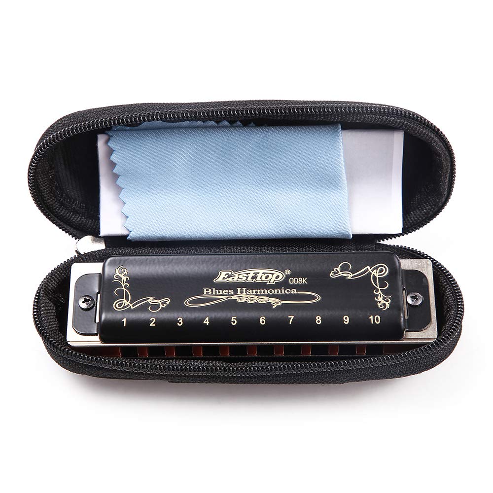 Blues Harmonica E Key, Diatonic 10 Hole 20 Tone 008k Black Harmonica, Standard for Professionals, Adults & Beginners - Image 2
