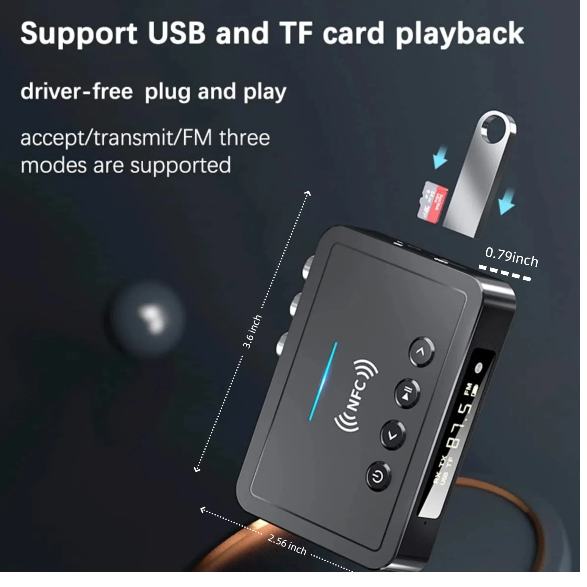 Bluetooth 5.0 Adapter, Bluetooth Transmitter and Receiver for Home Stereo Hi-Fi Audio with 3.5mm, RCA, Coaxial, Optical, NFC, Aptx-LL - for Home, Car, AV Receiver or Amplifier (M6) - Image 3